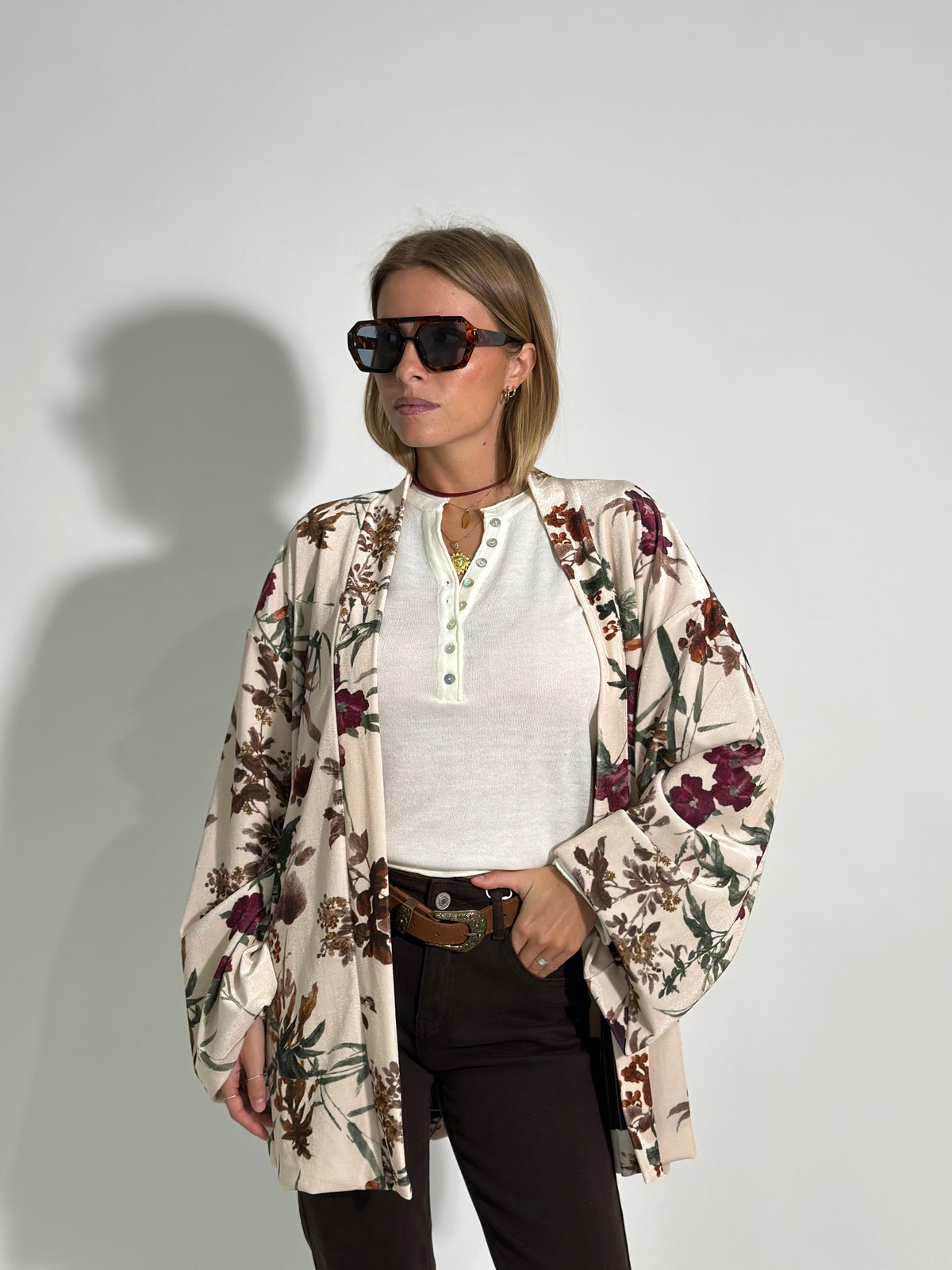 Kimono velvet 6515 PANNA