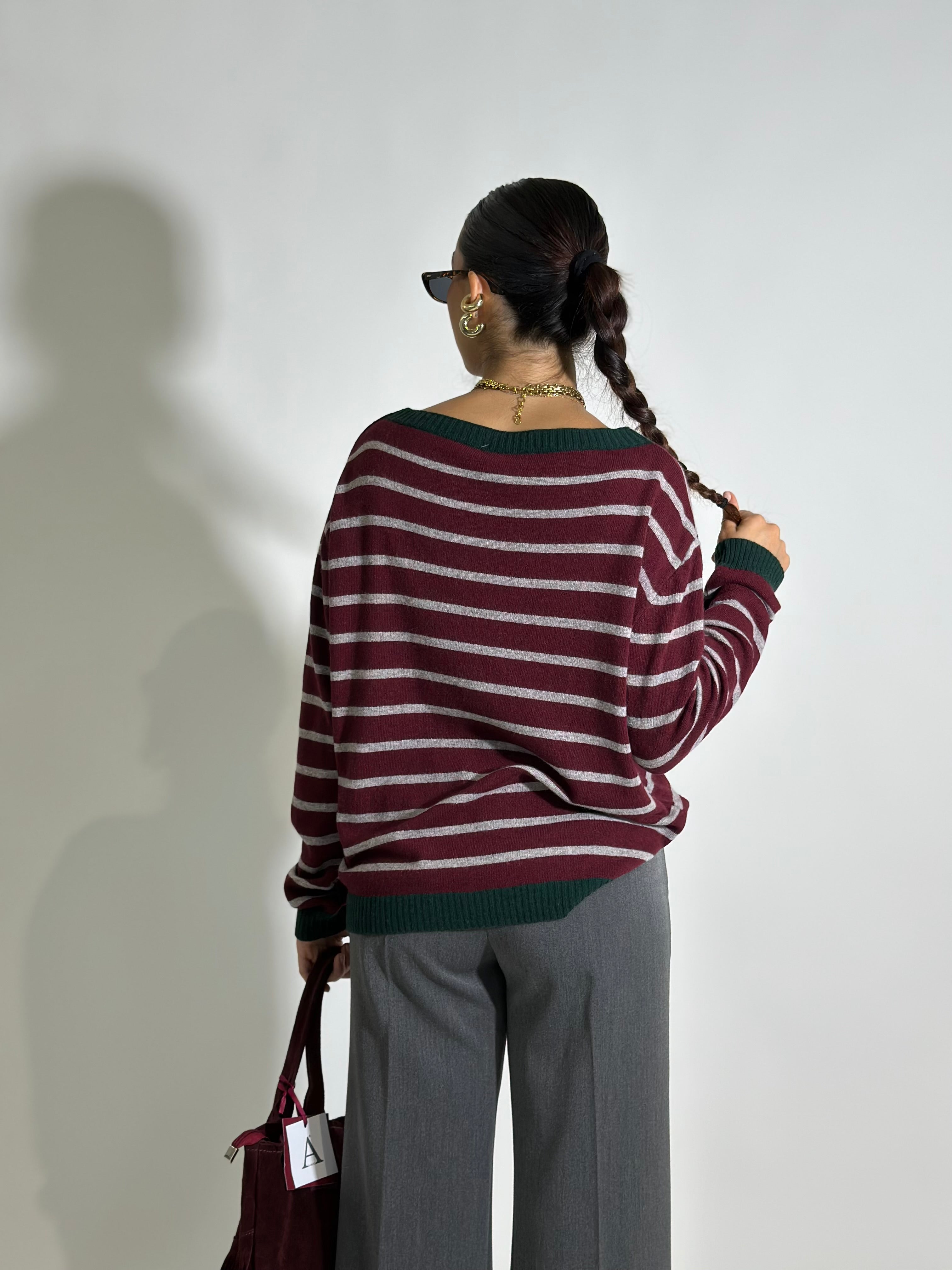 Maglia Cashmere blend 10207 BURGUNDY
