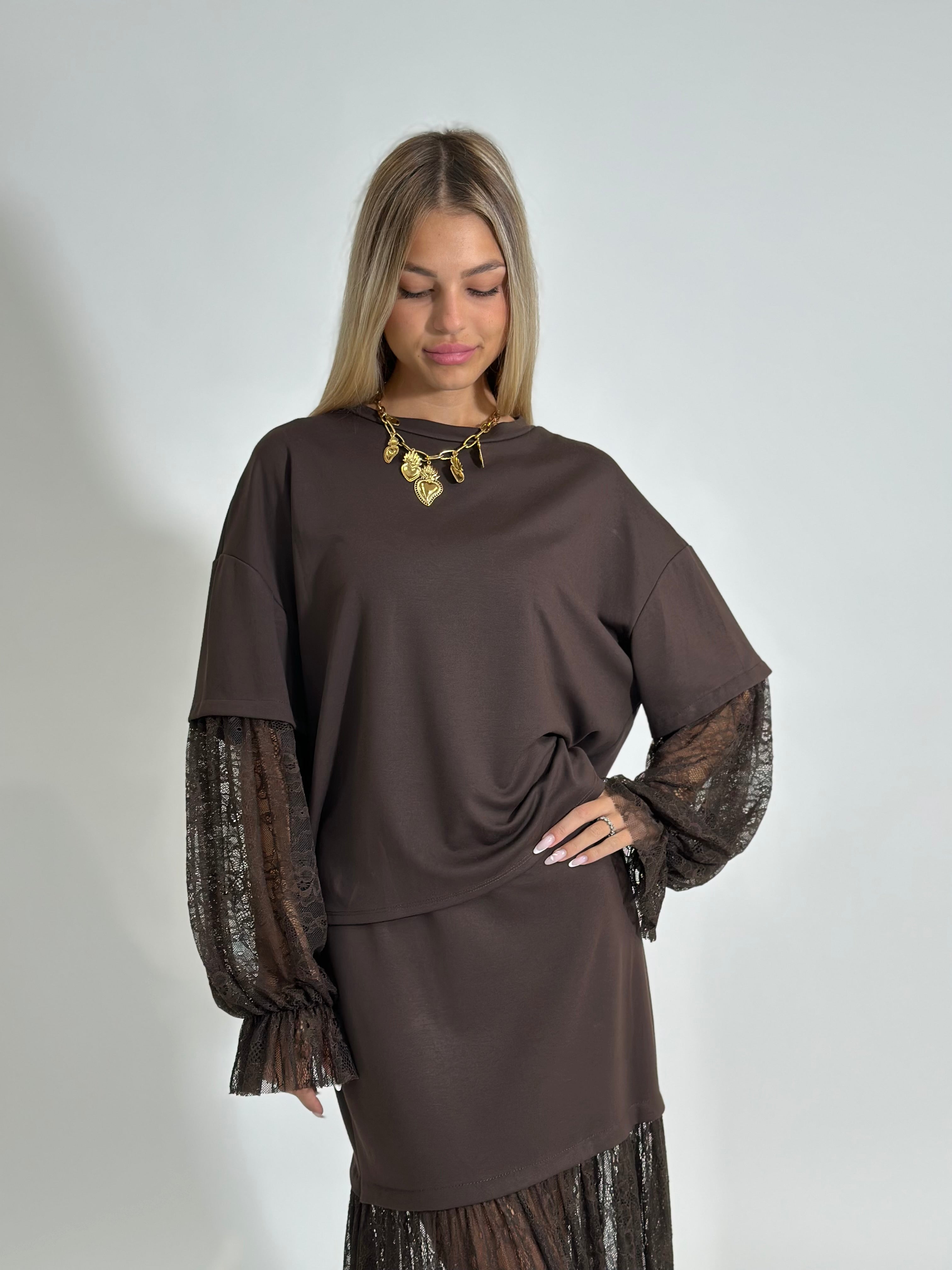 Maglia twin pizzo 55726 MORO
