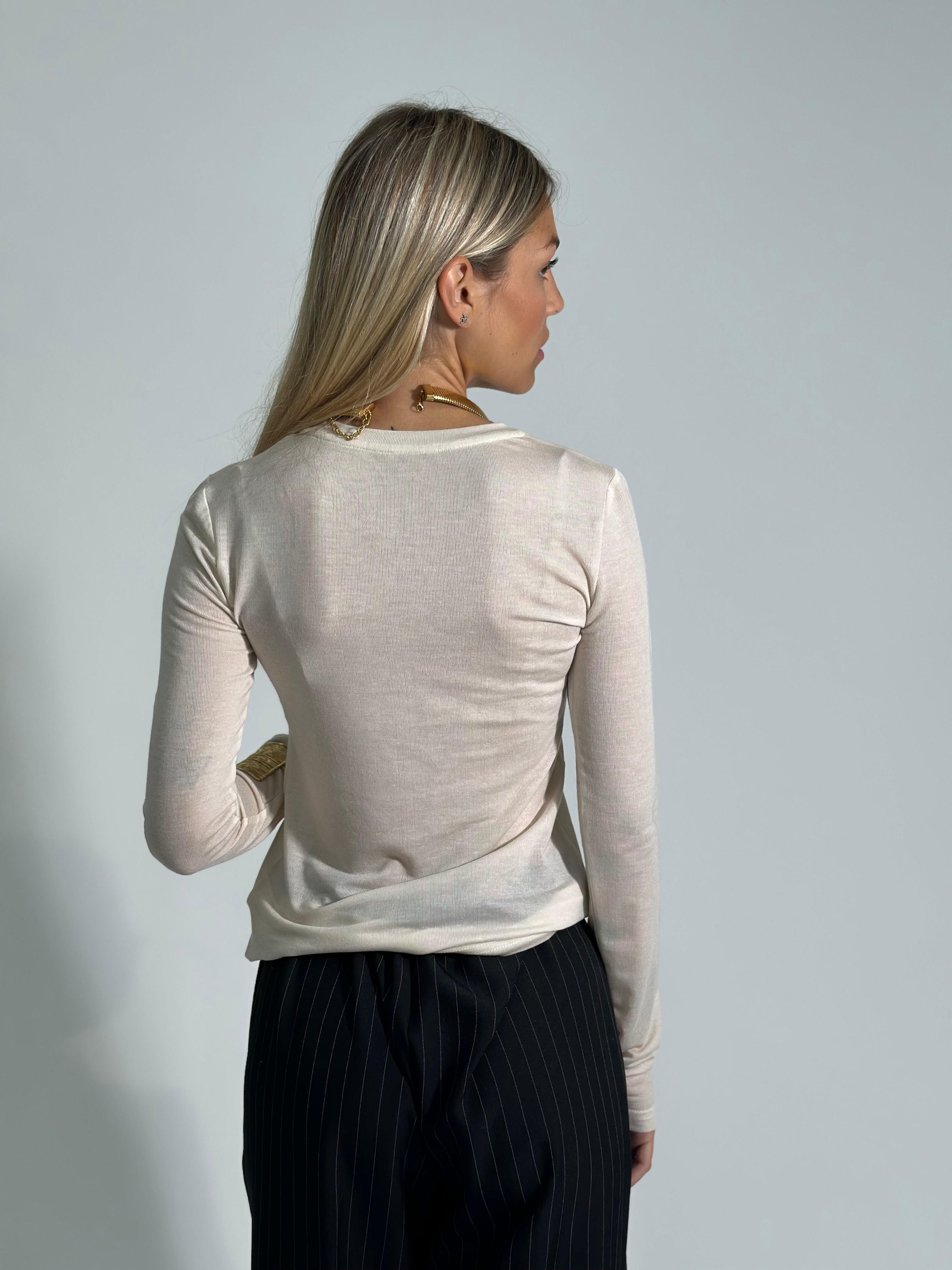 Maglia basic X002 PANNA