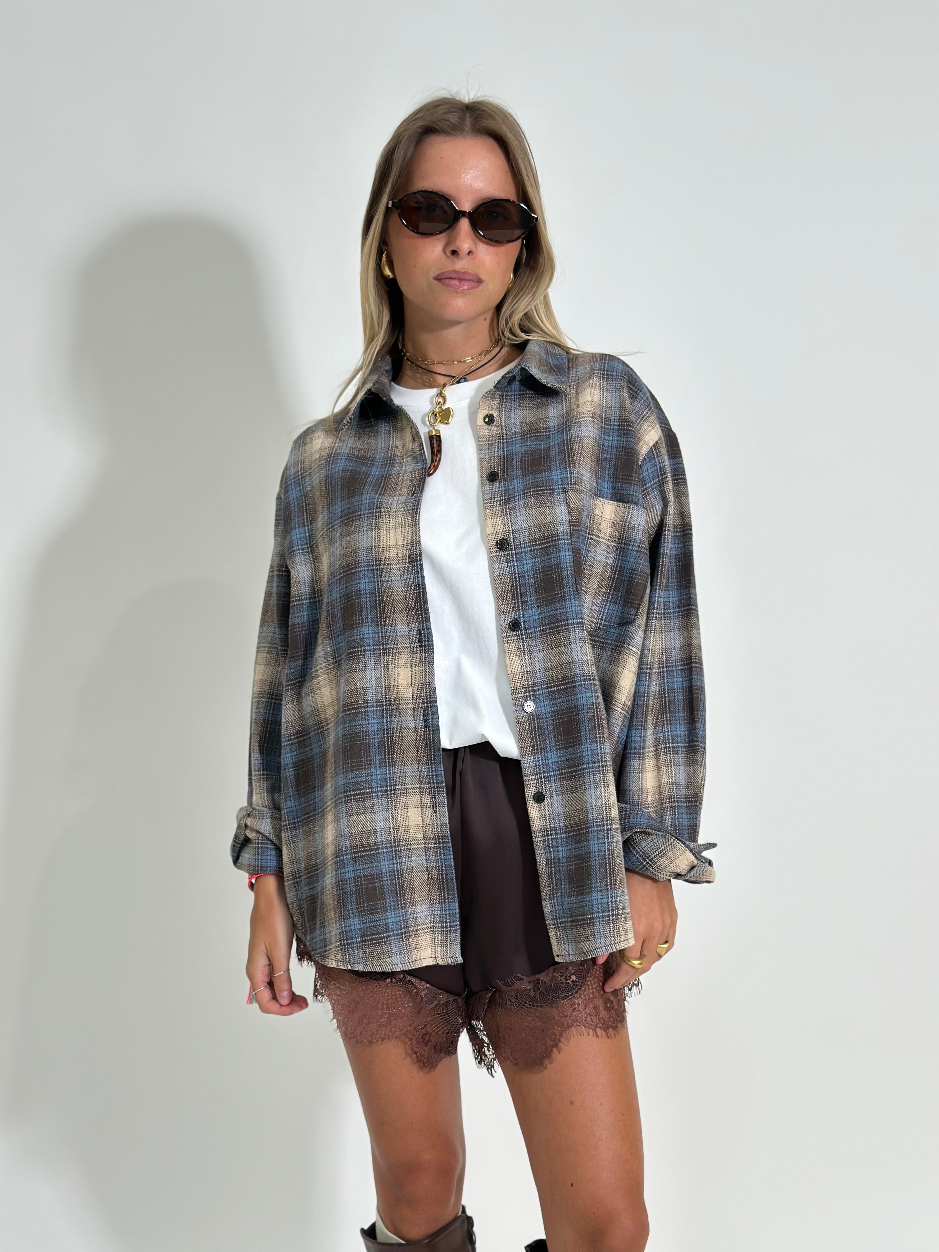 Camicia madras 2735 AZZURRO