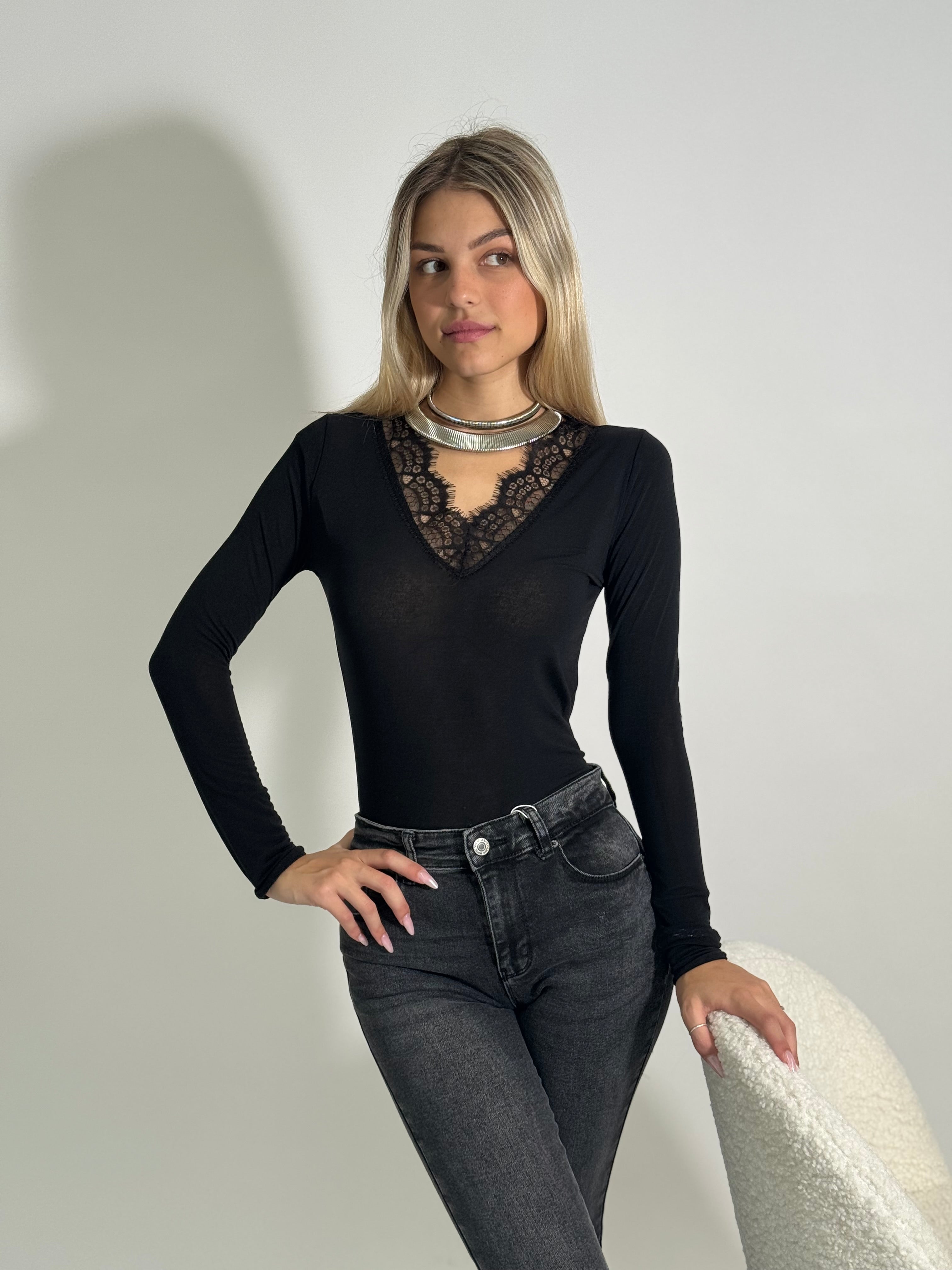 Maglia light cashmere pizzo 26546A