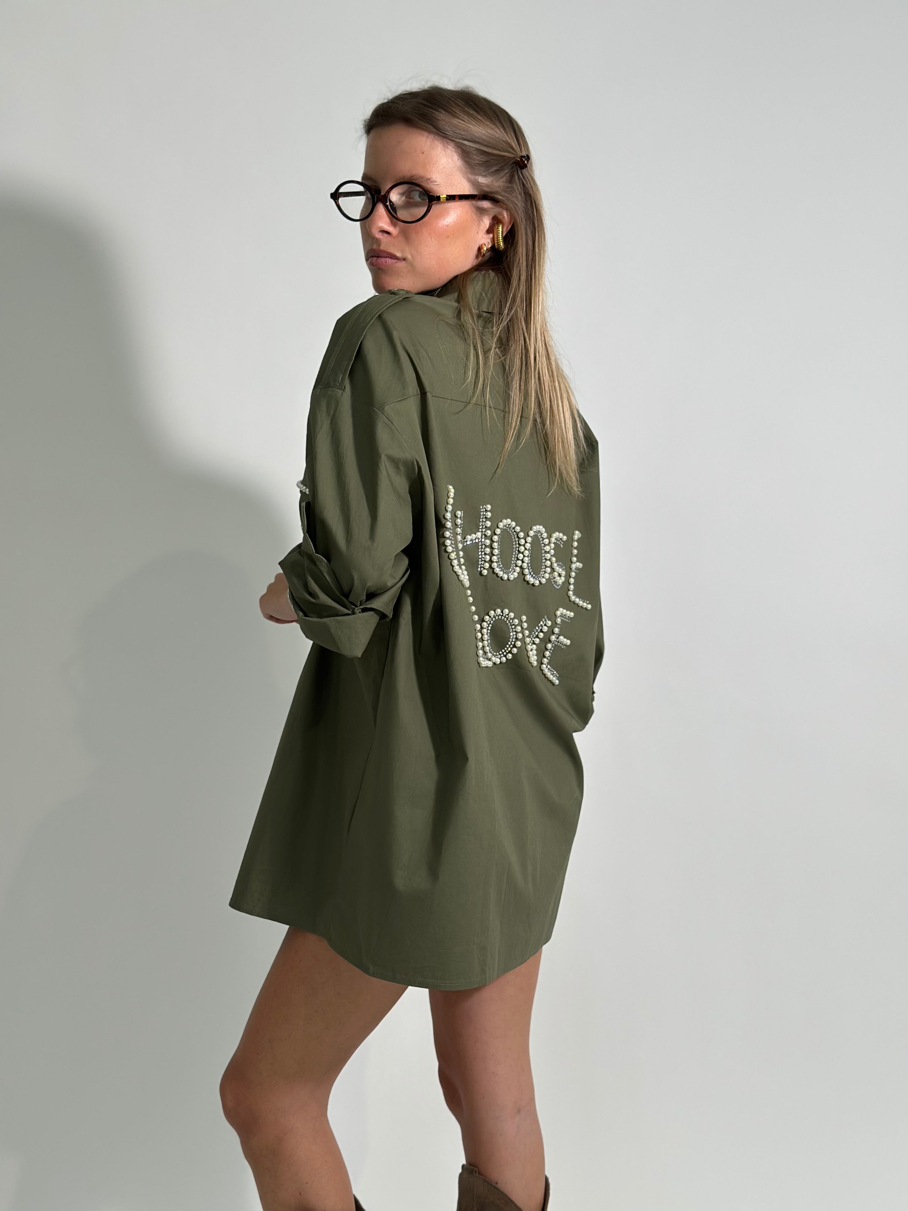 Giacca “choose love" H001-1 VERDE