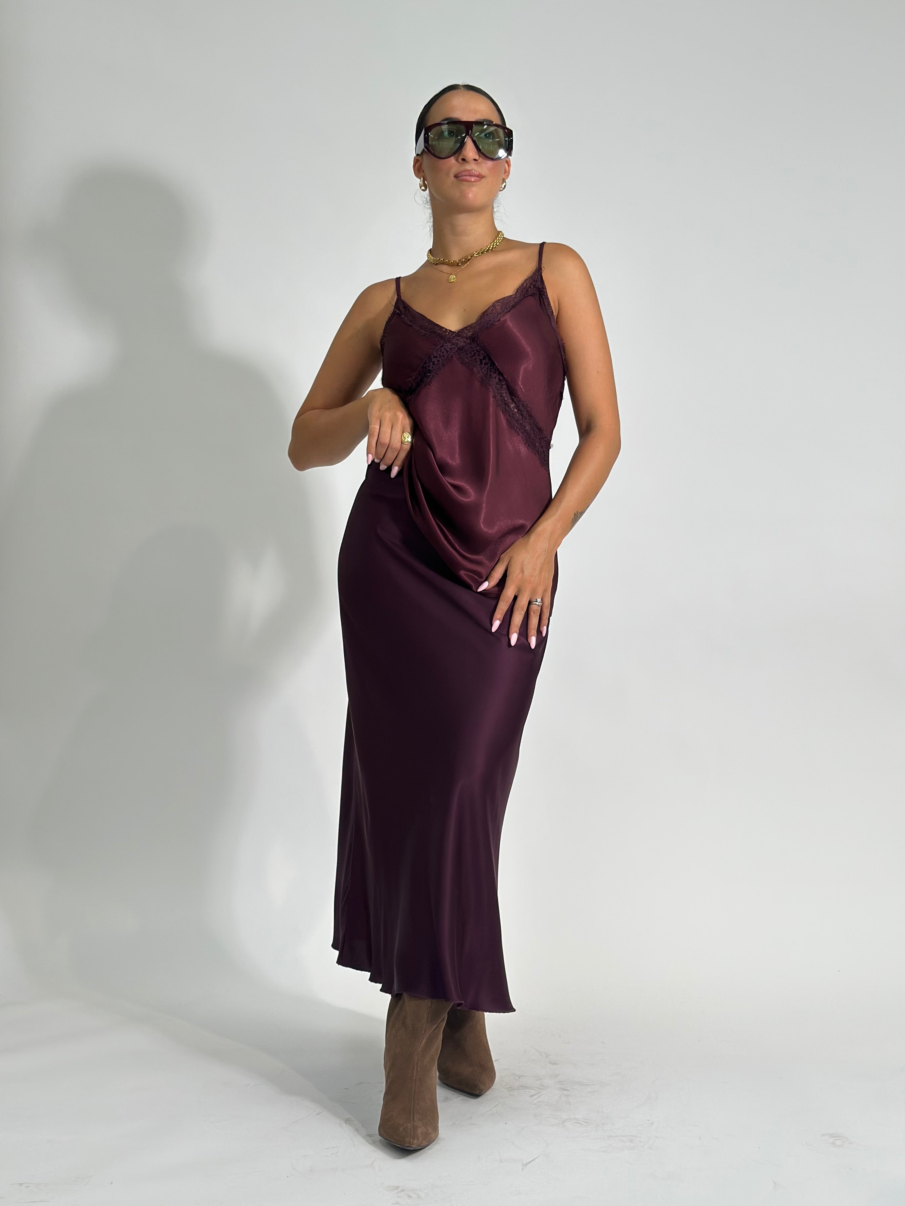 Gonna viscosa 2236-2 BURGUNDY