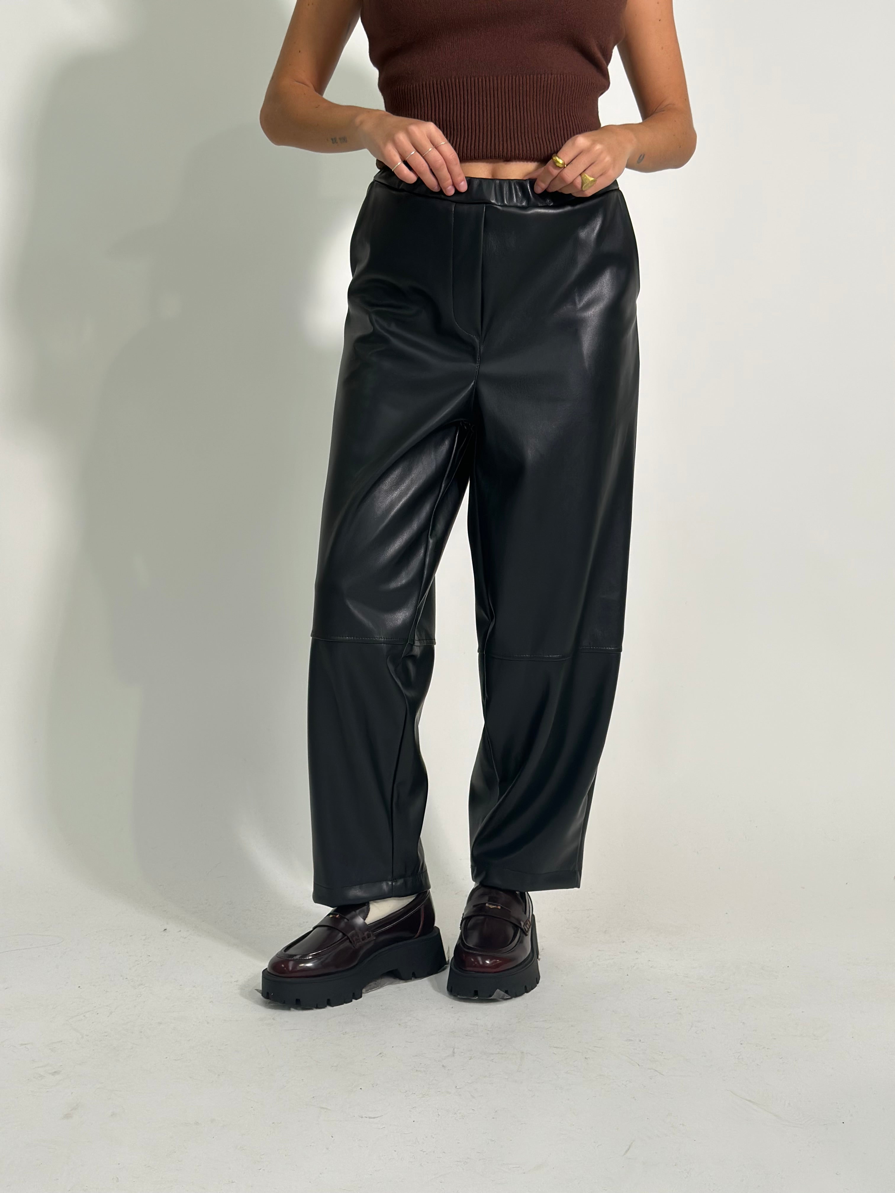 Pantalone ecopelle 25348 NERO