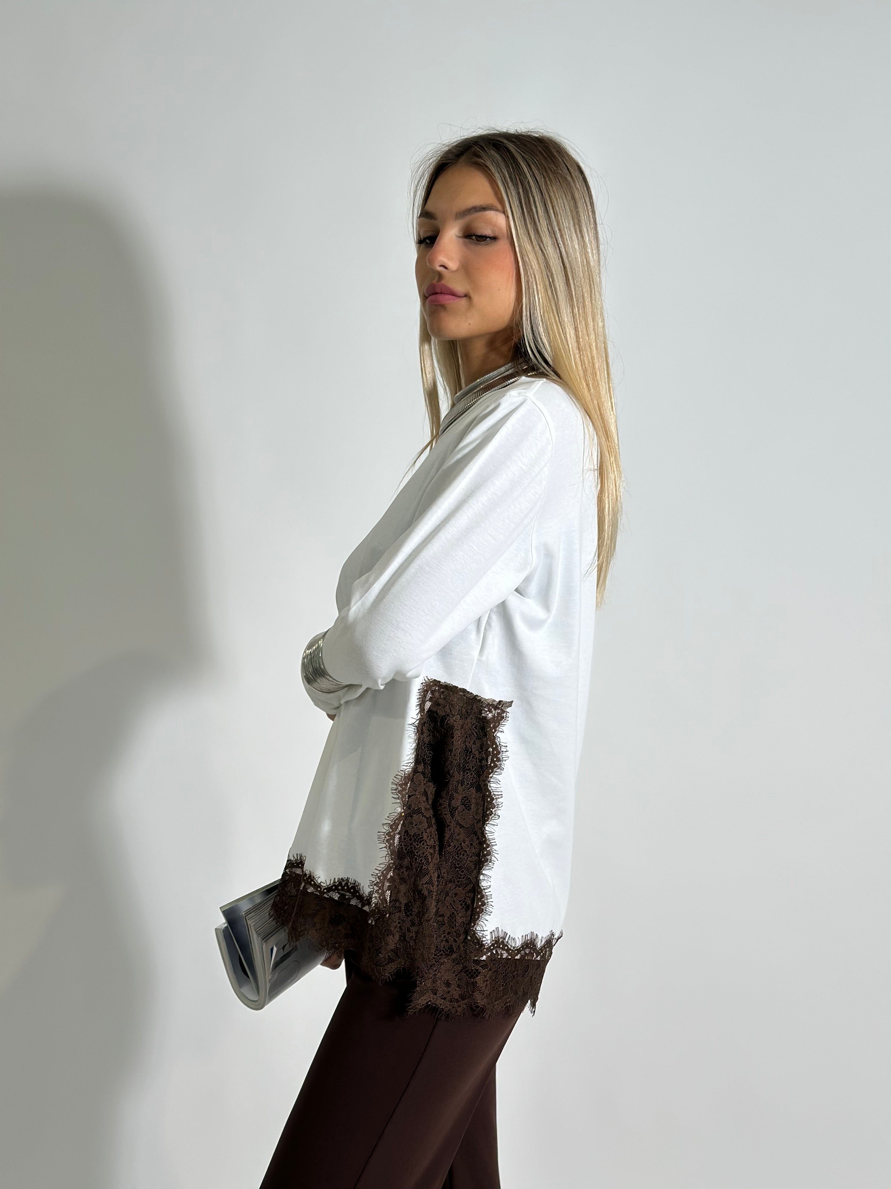 Maglia jersey pizzo 55777 PANNA