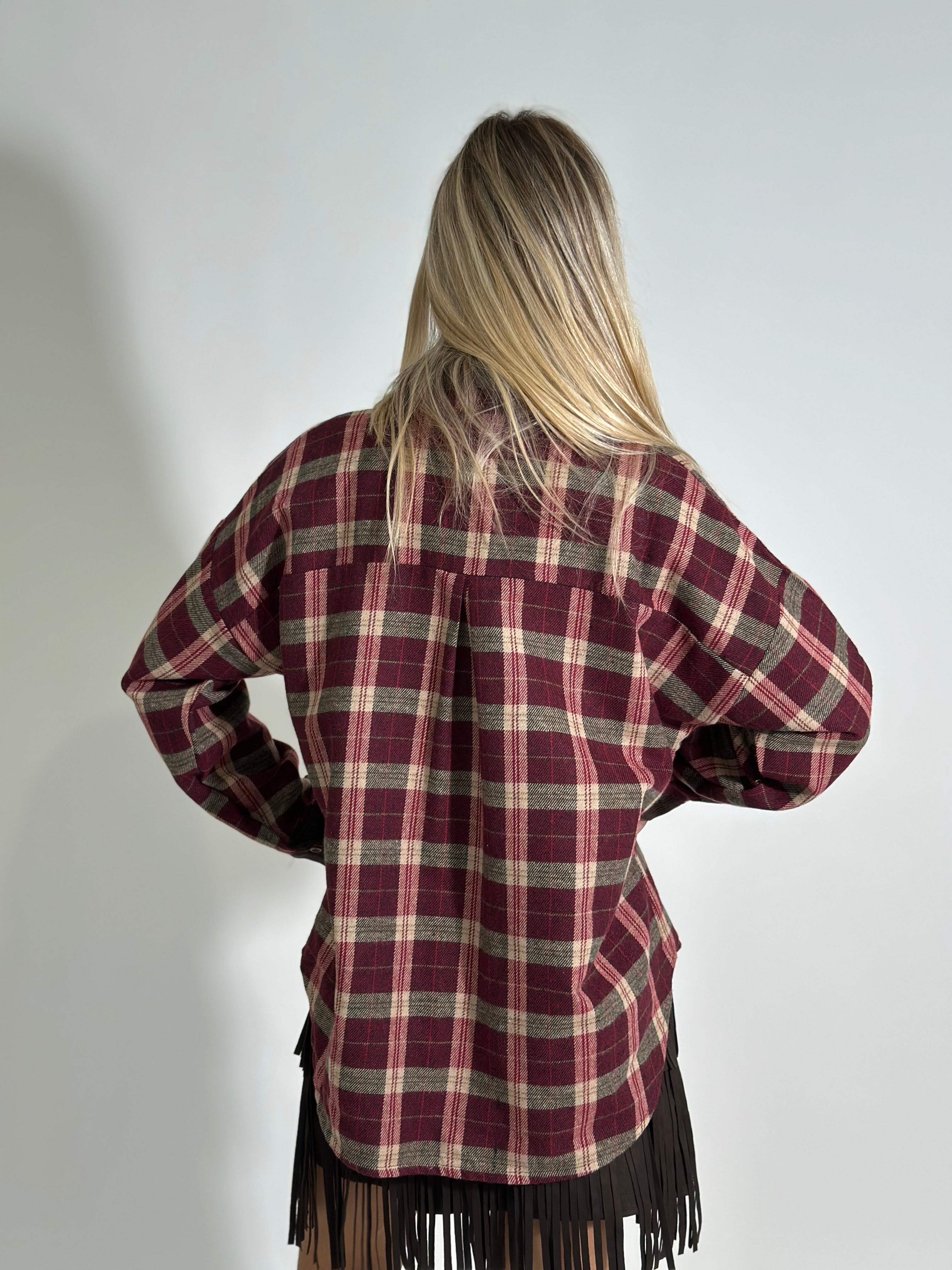 Camicia check 25683-1 BURGUNDY