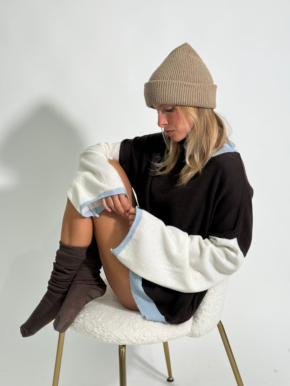 Cashmere blend tricolore 16091 MORO