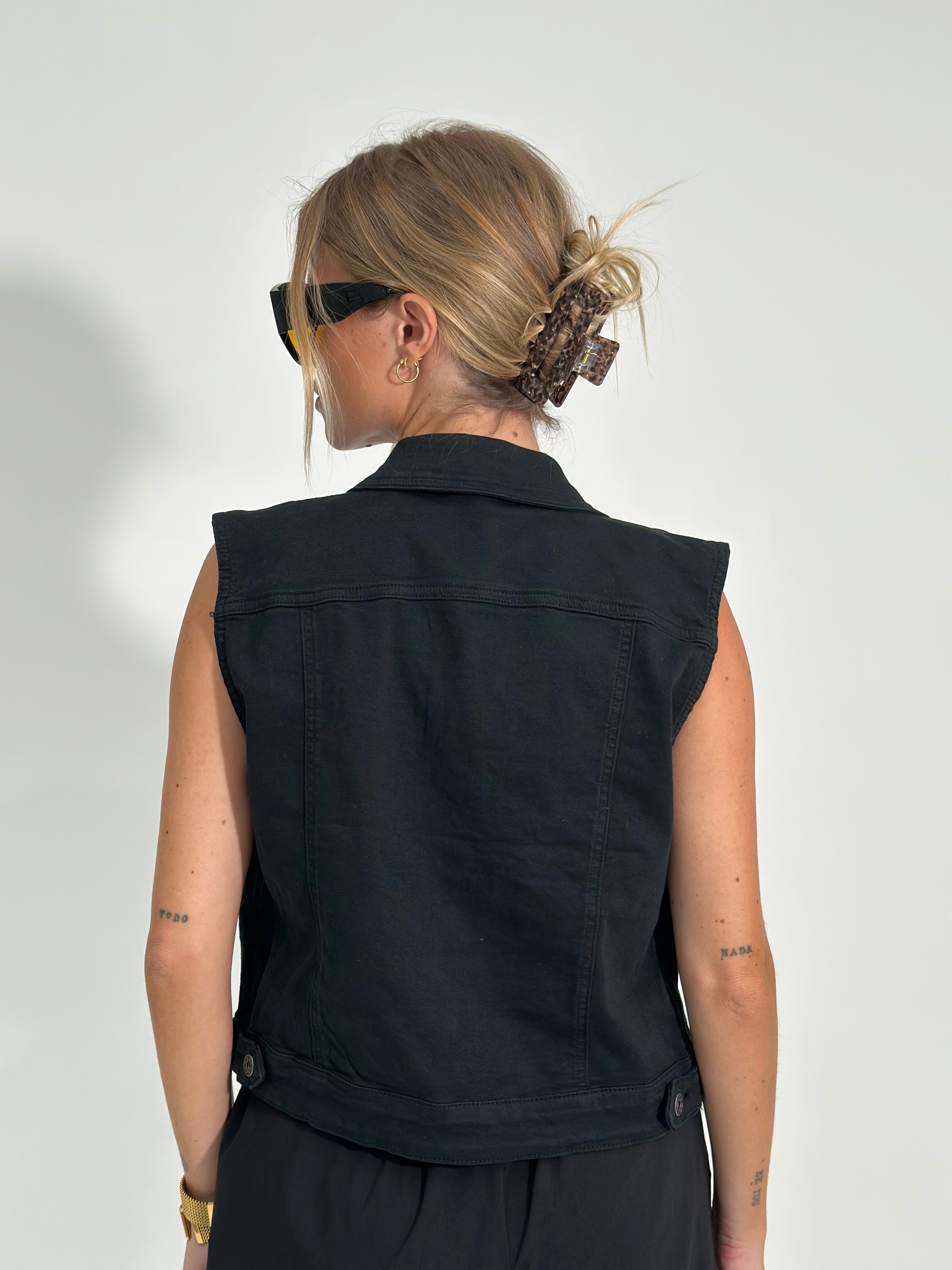 Gilet denim 9609-NERO
