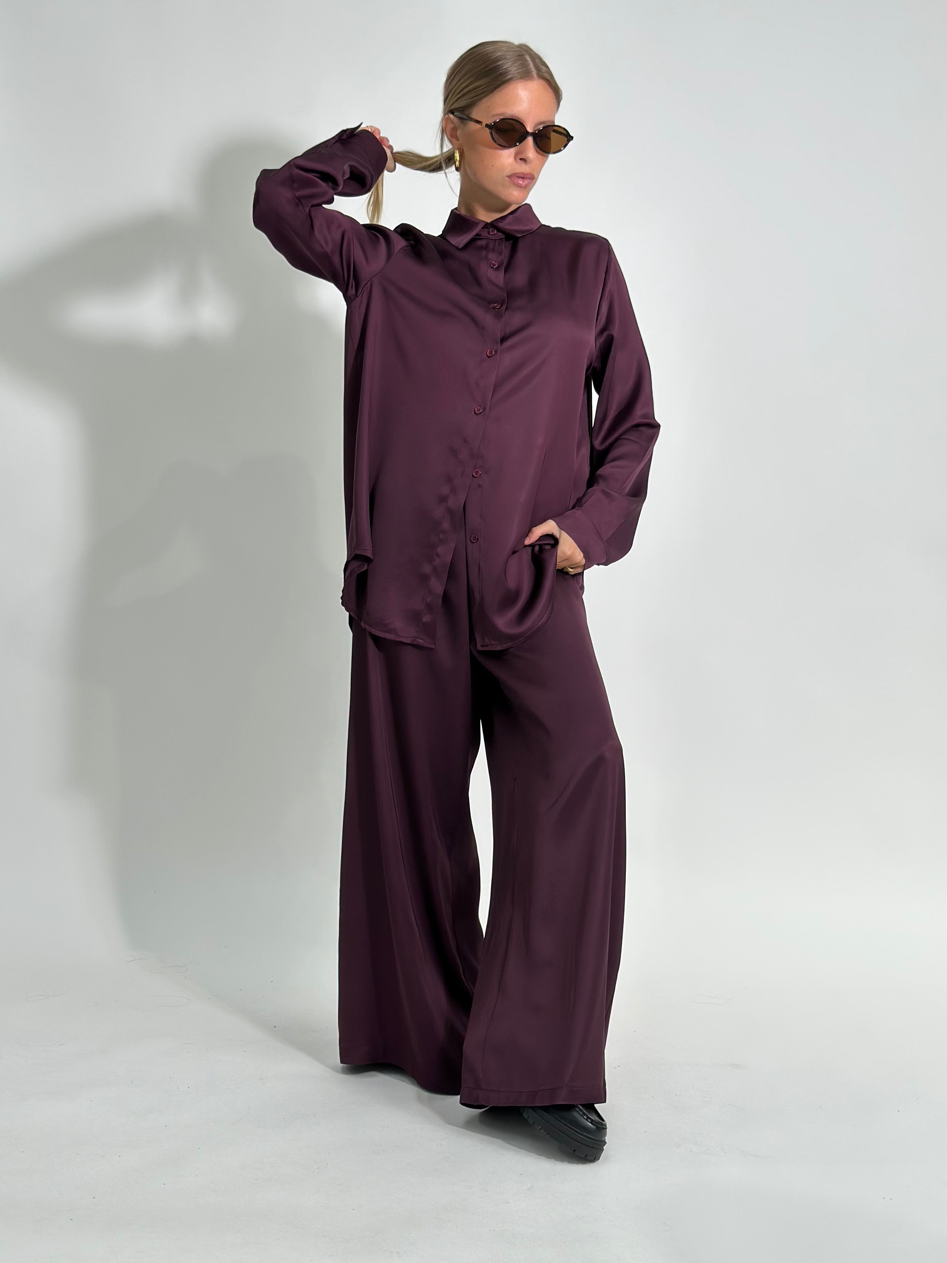 Camicia fluida 1081 BORDO'