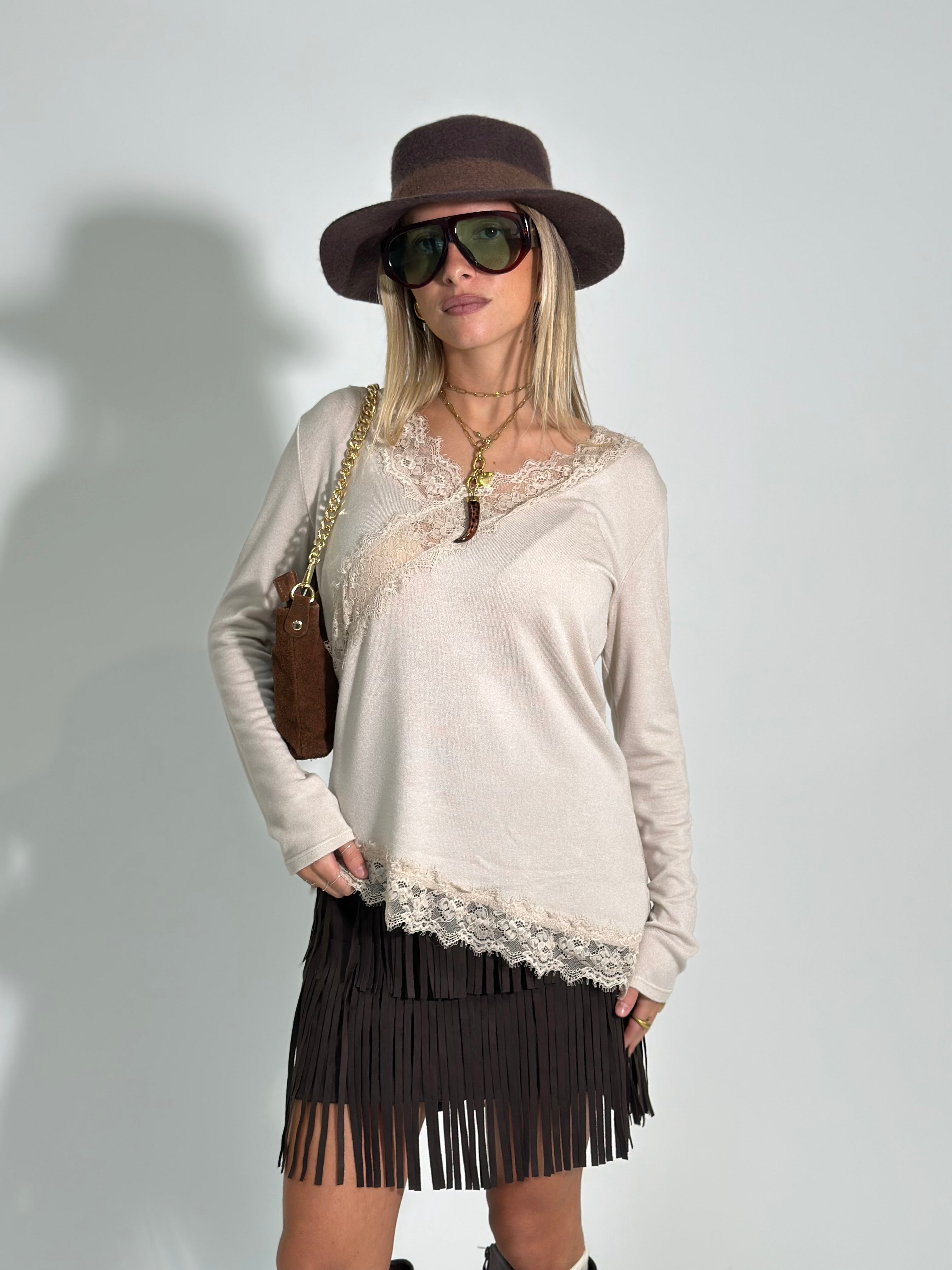Maglia V pizzo 60550