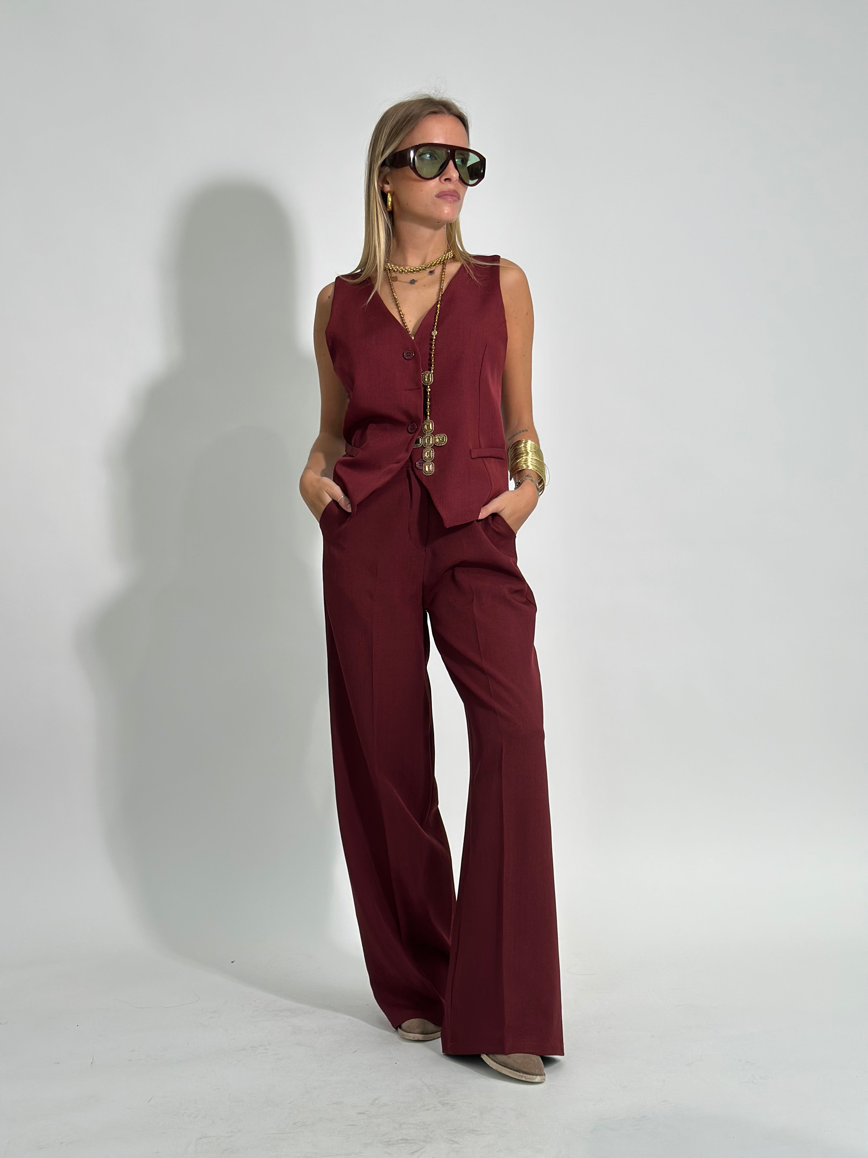 Completo gilet 231280 BURGUNDY
