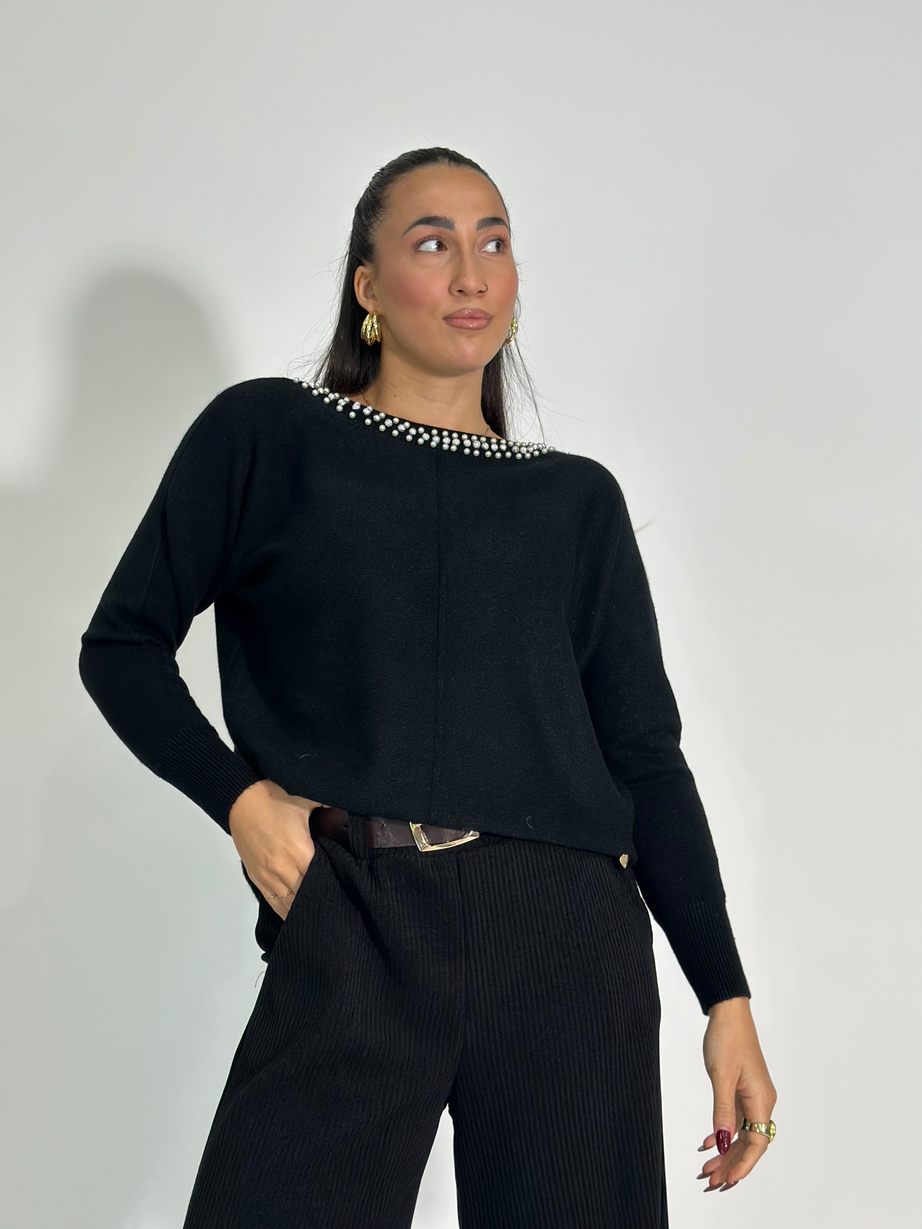 Maglia collo perle 60628 3+1 OMAGGIO