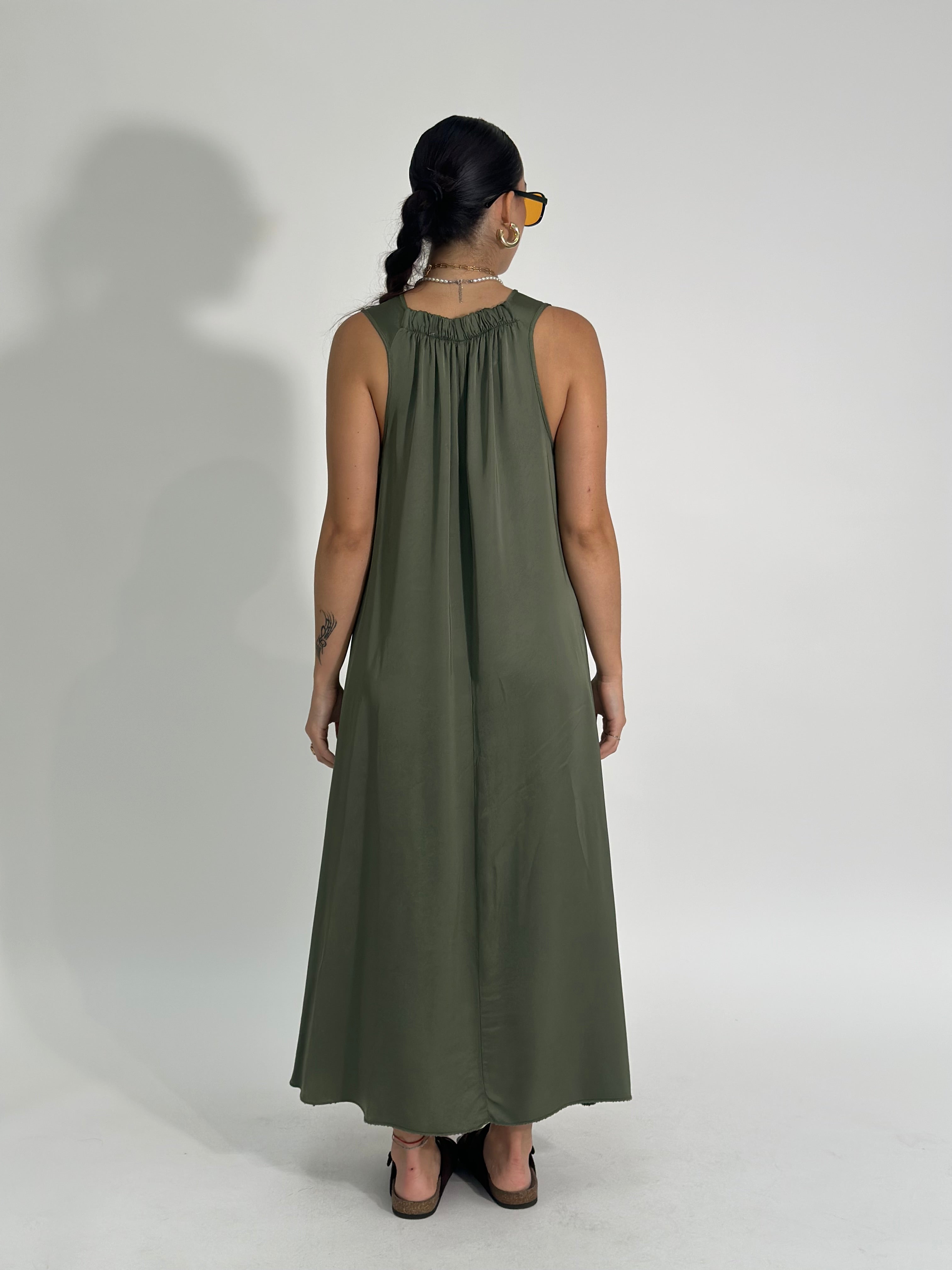 Abito satin 9438 VERDE
