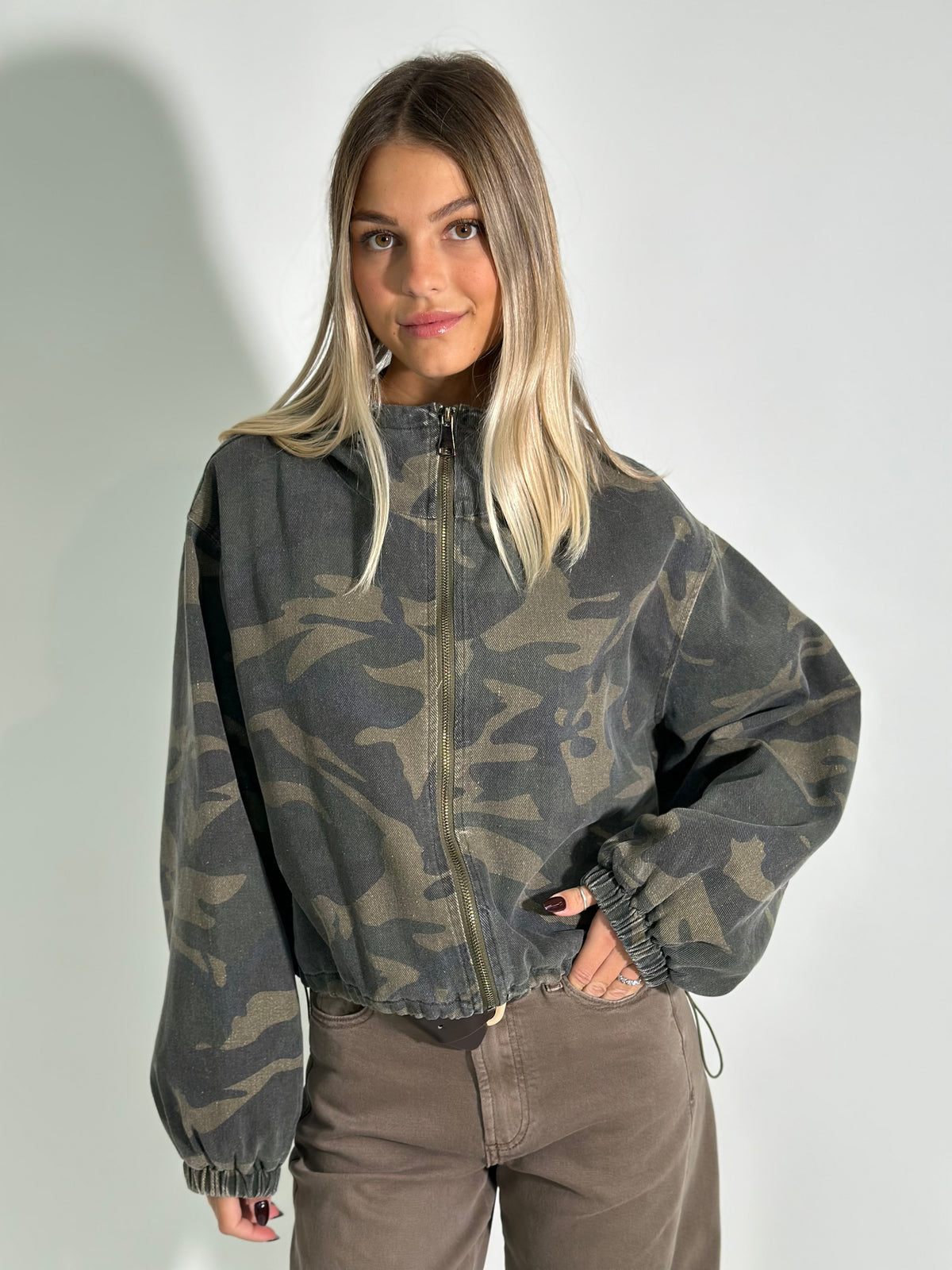 Giacca trapuntata camouflage 19616