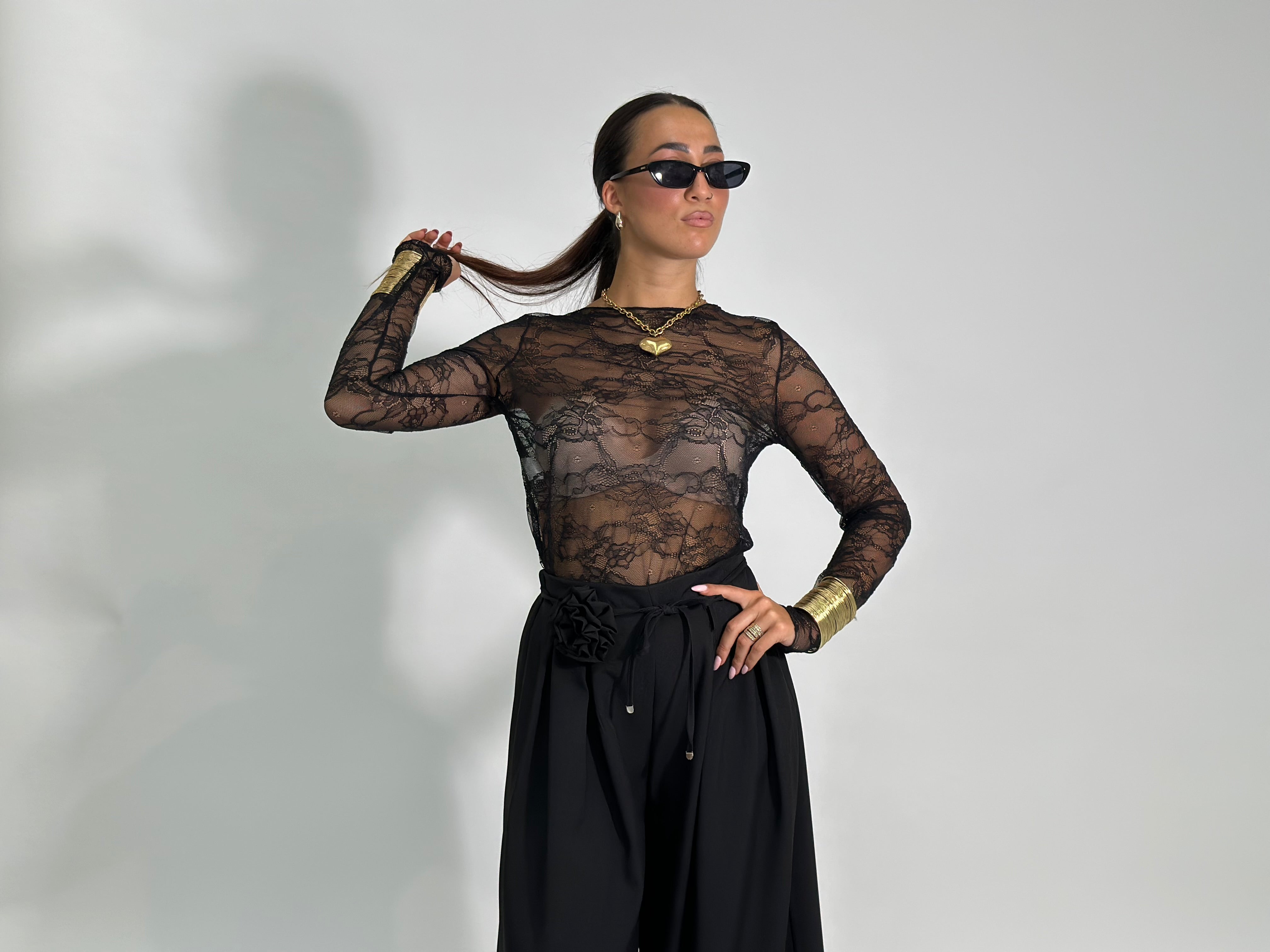 Maglia pizzo 27524 NERO