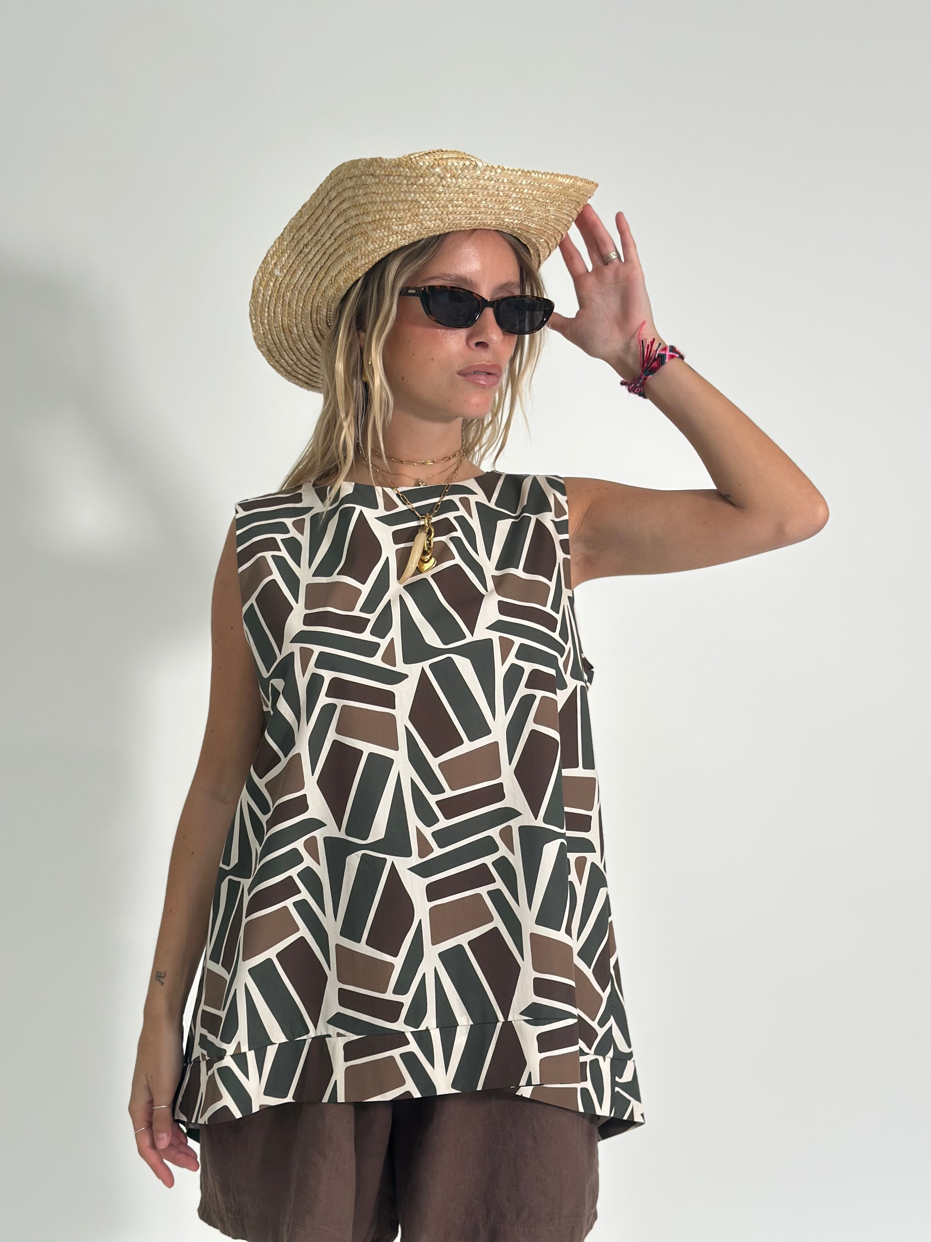 Camicia smanicata 1611 BROWN