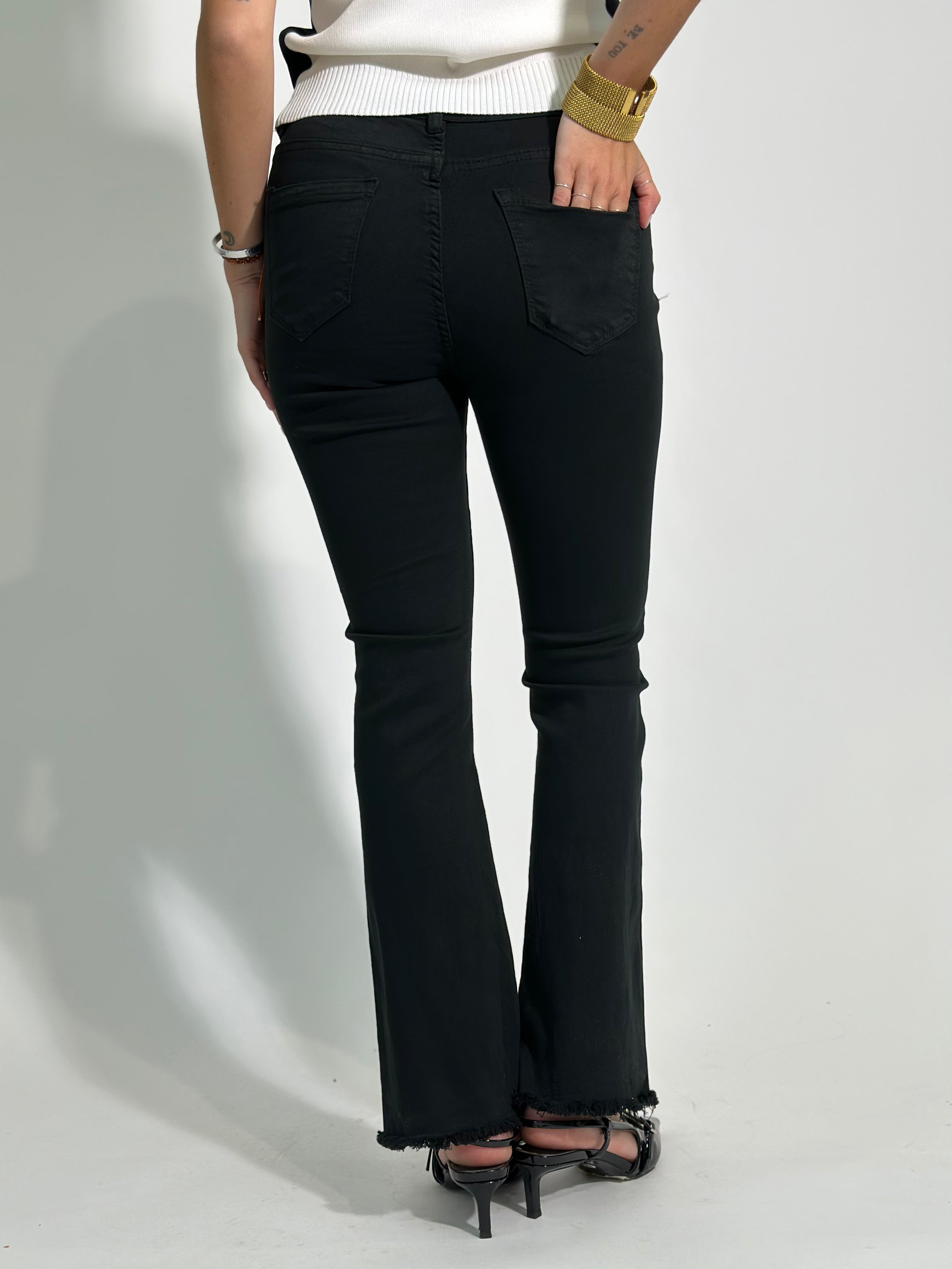 Jeans trombetta 3D-6826 NERO
