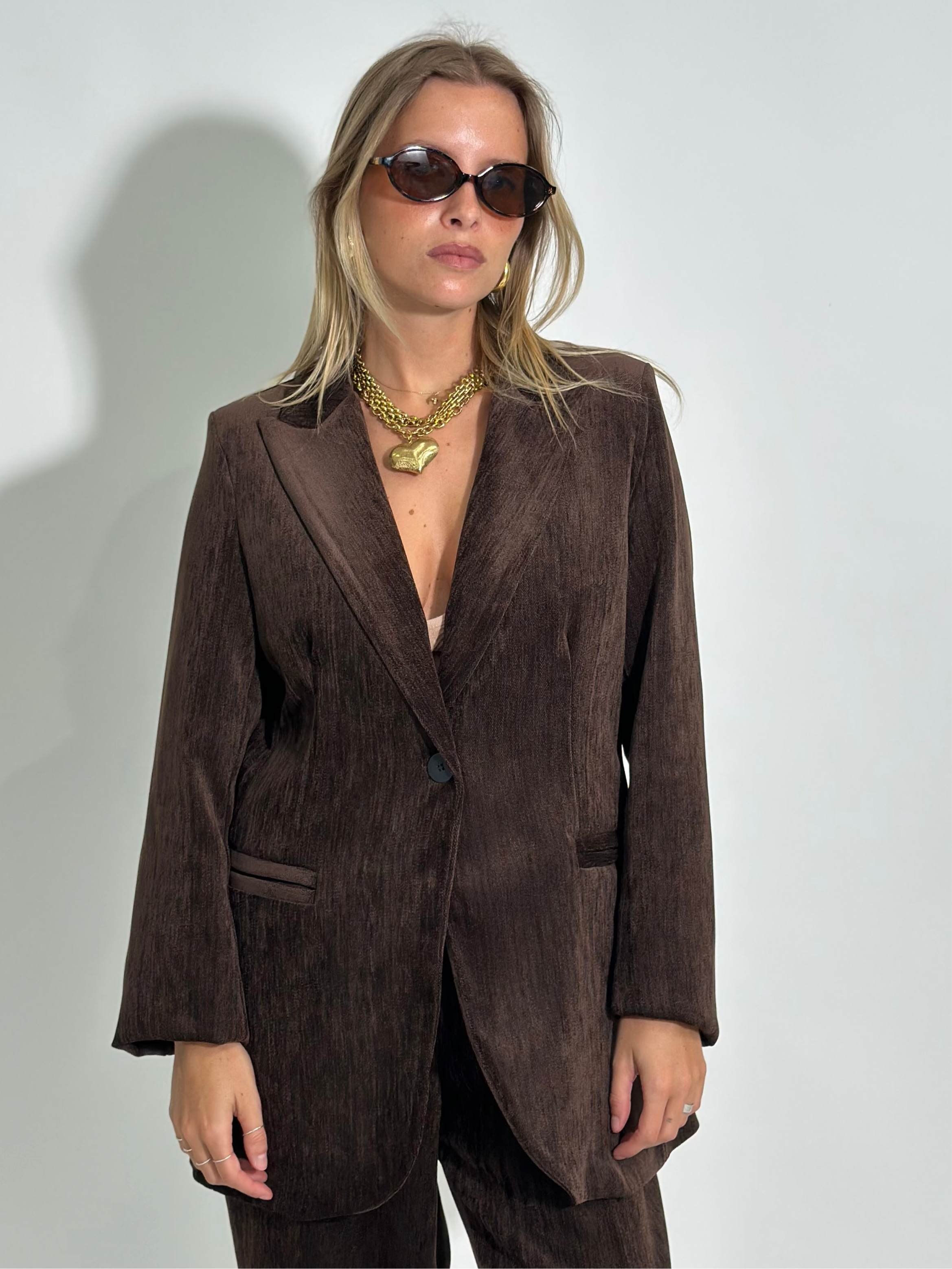 Giacca velour 812 MARRONE
