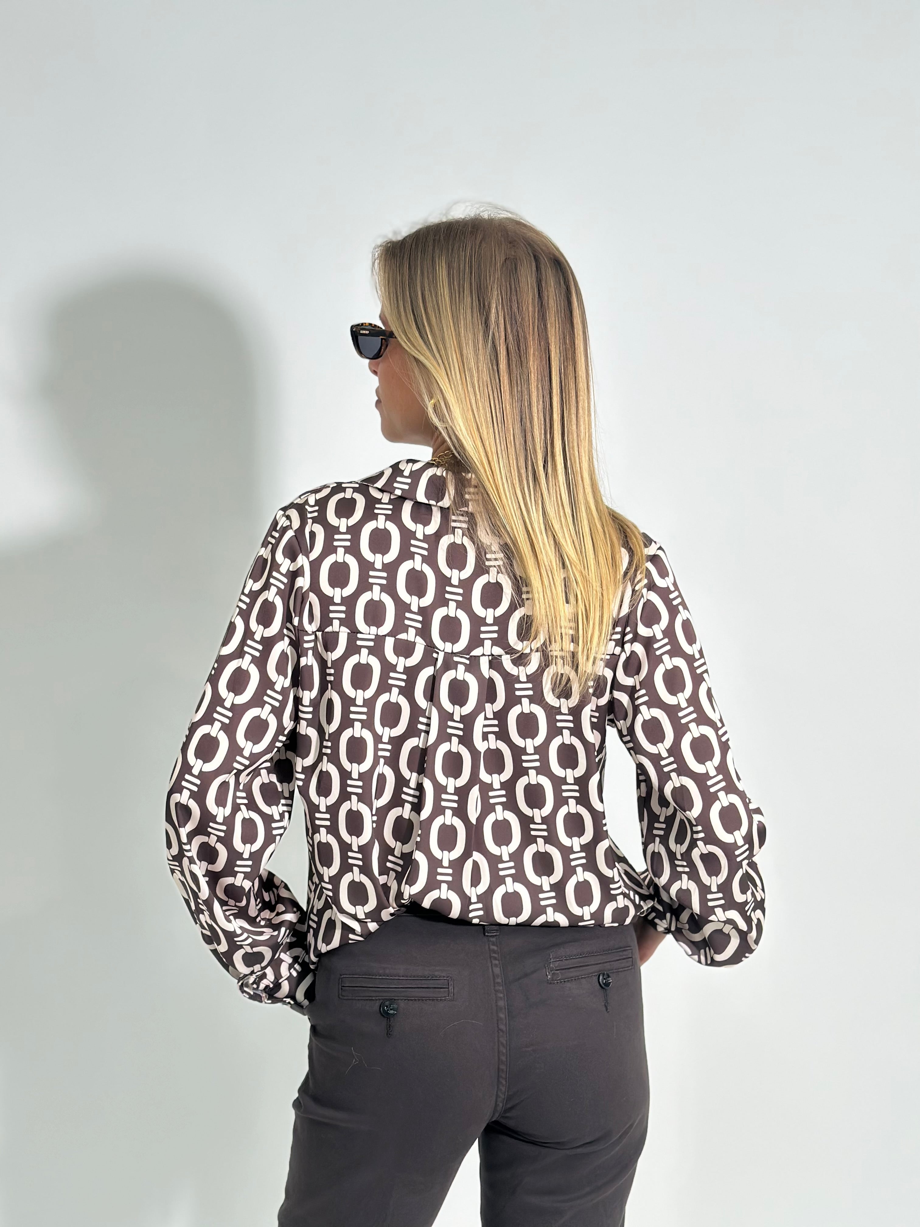 Camicia fantasia 24244 MARRONE