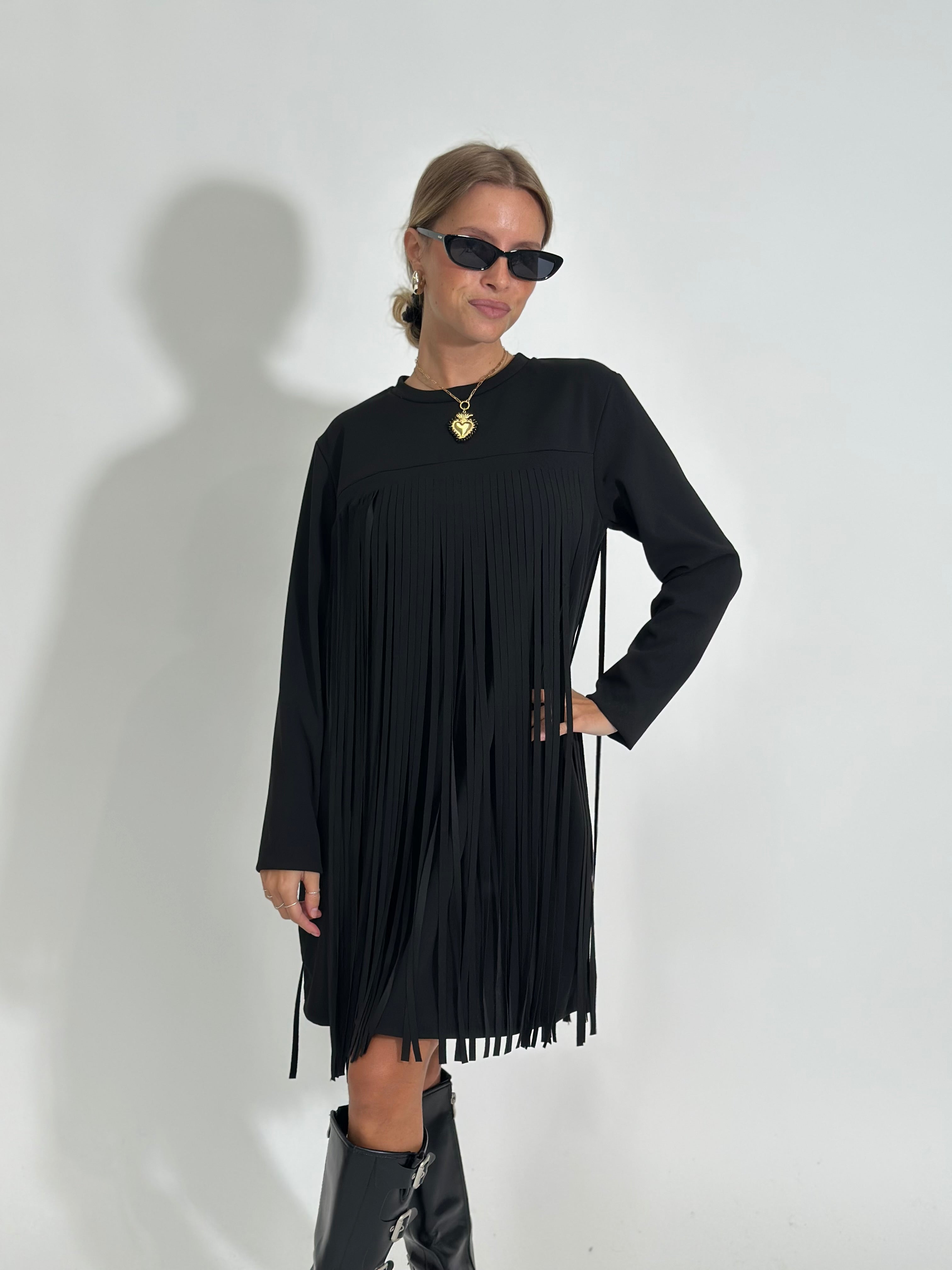 Abito frange 55808 NERO