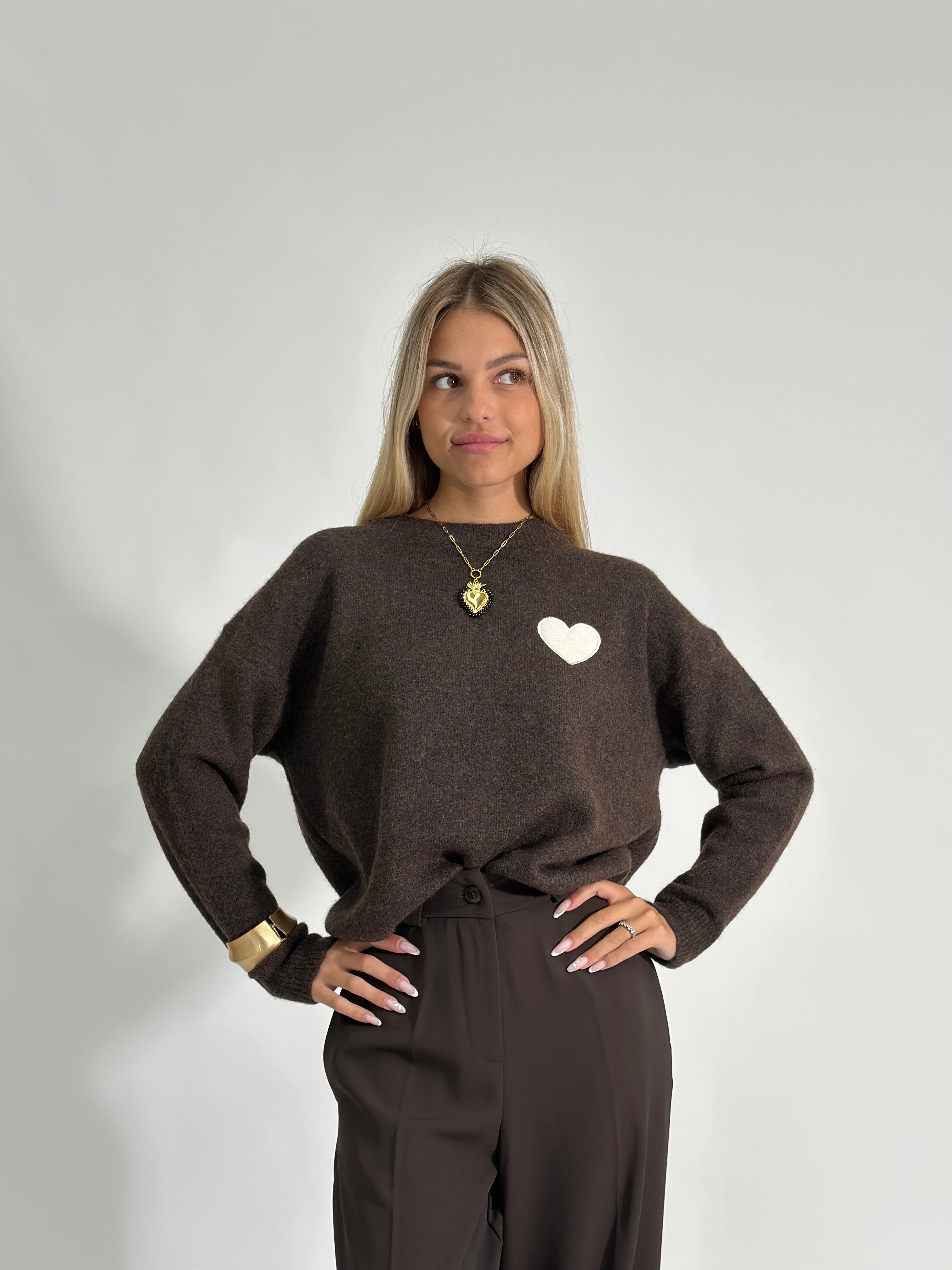 Maglia cuore 2583 MORO