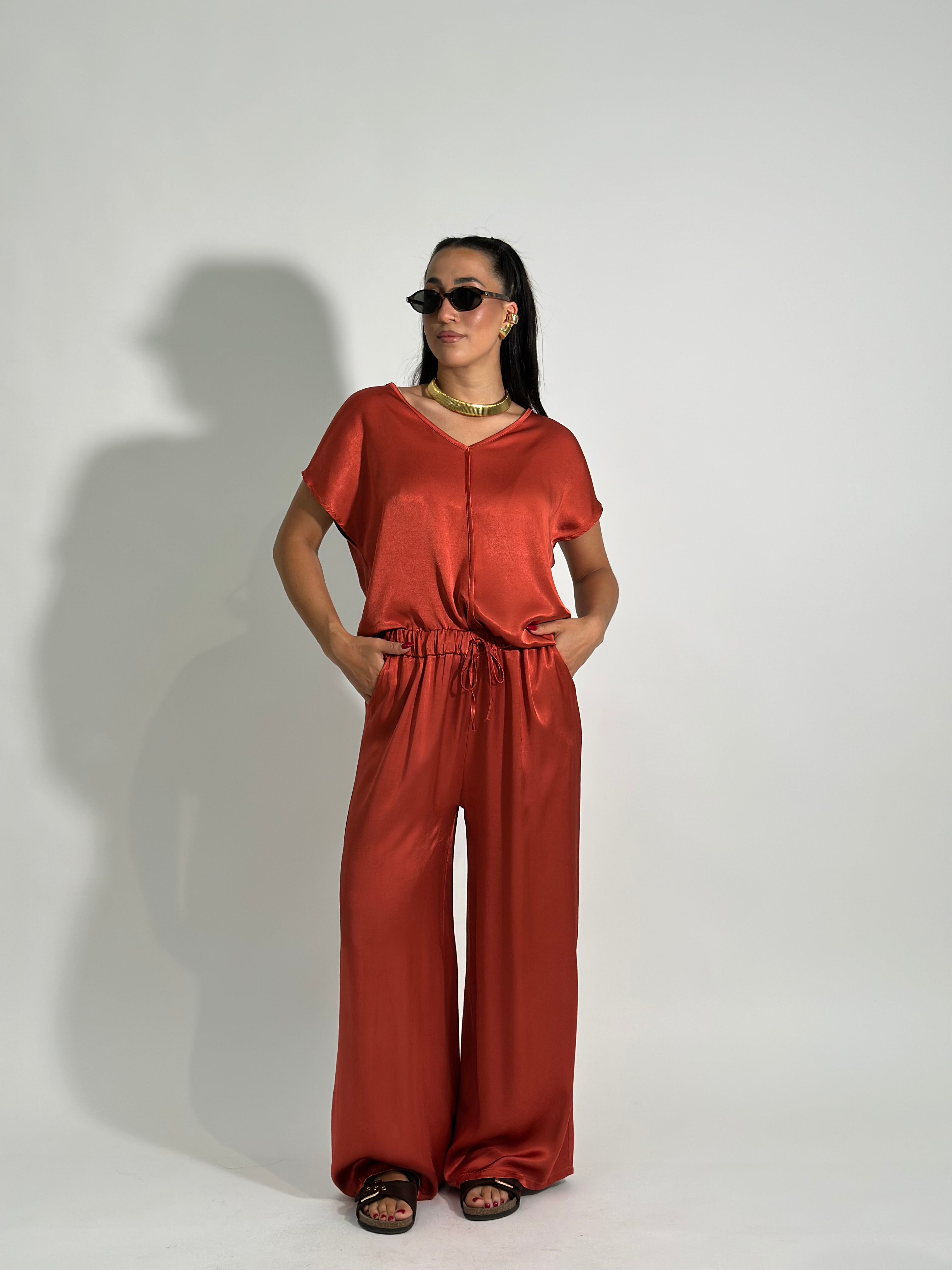 Pantalone satin coulisse 60006