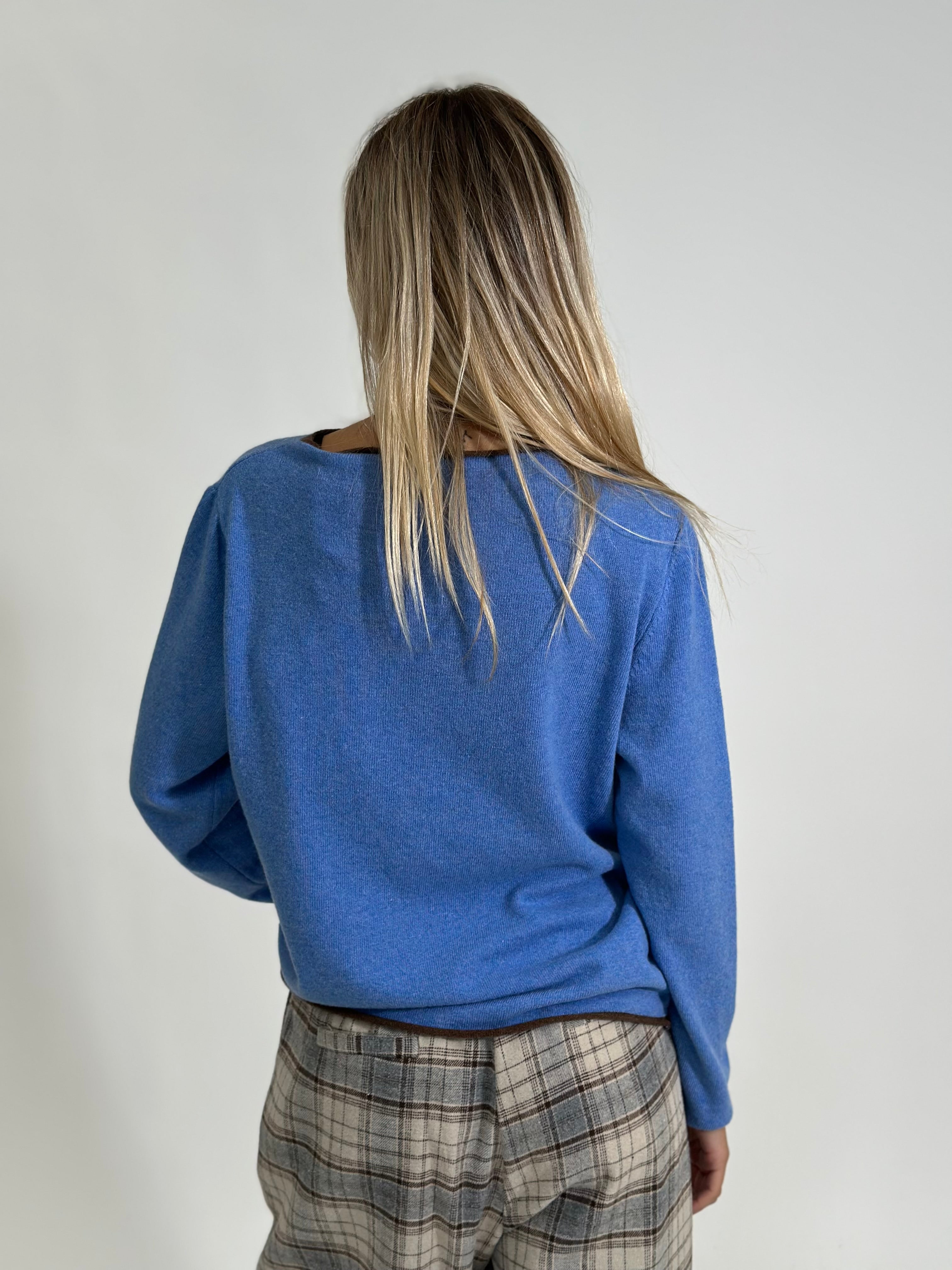 Maglia cashmere blend Bicolore 6635