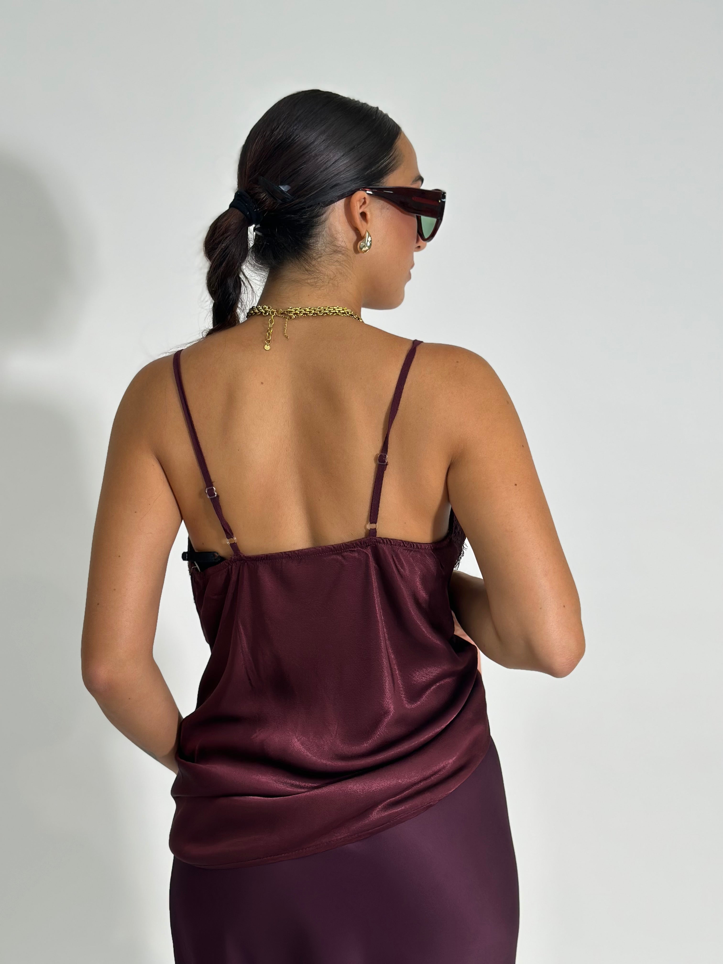 Top pizzo 80228 BURGUNDY