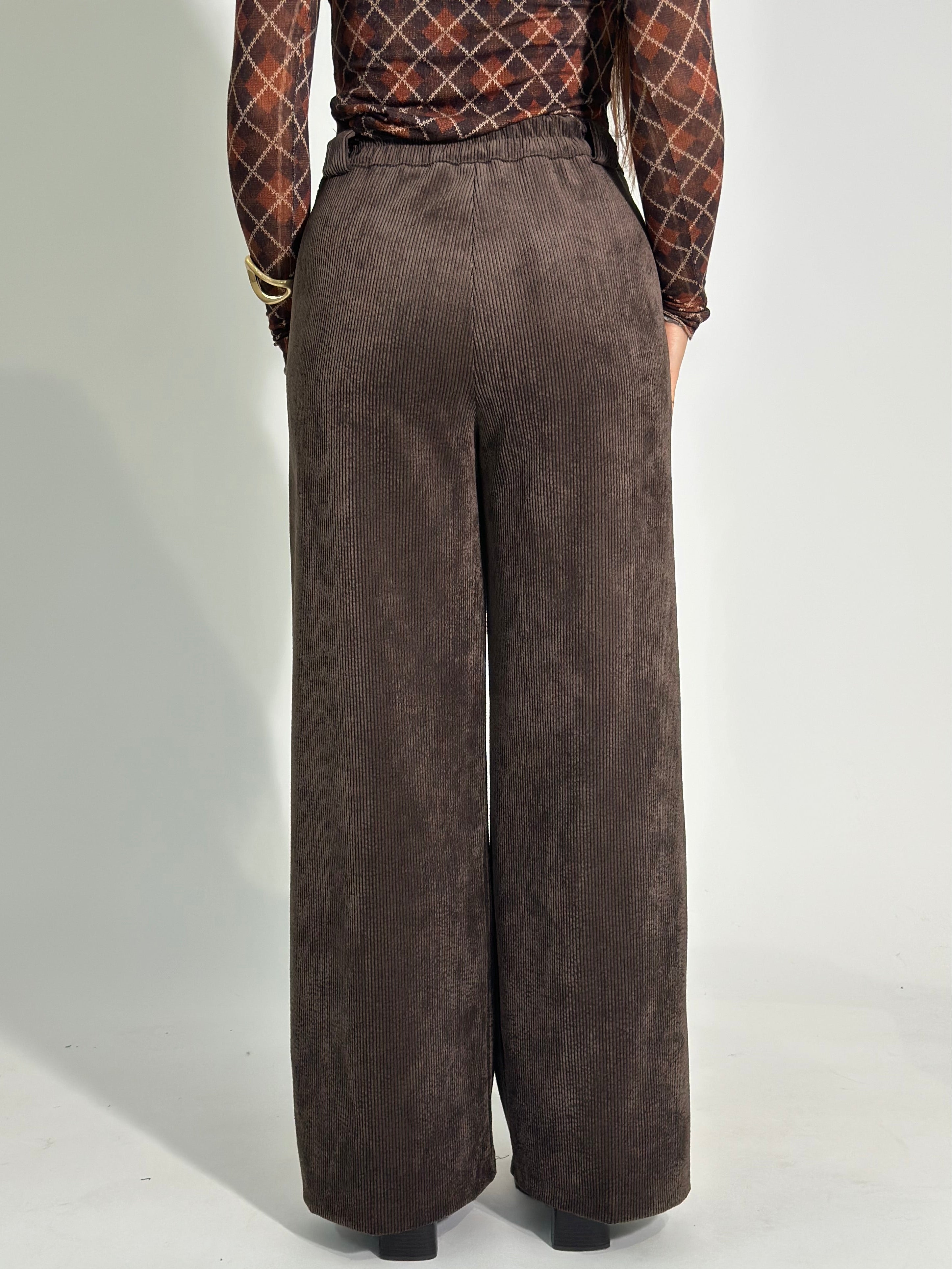 Pantalone velluto 3570 MORO