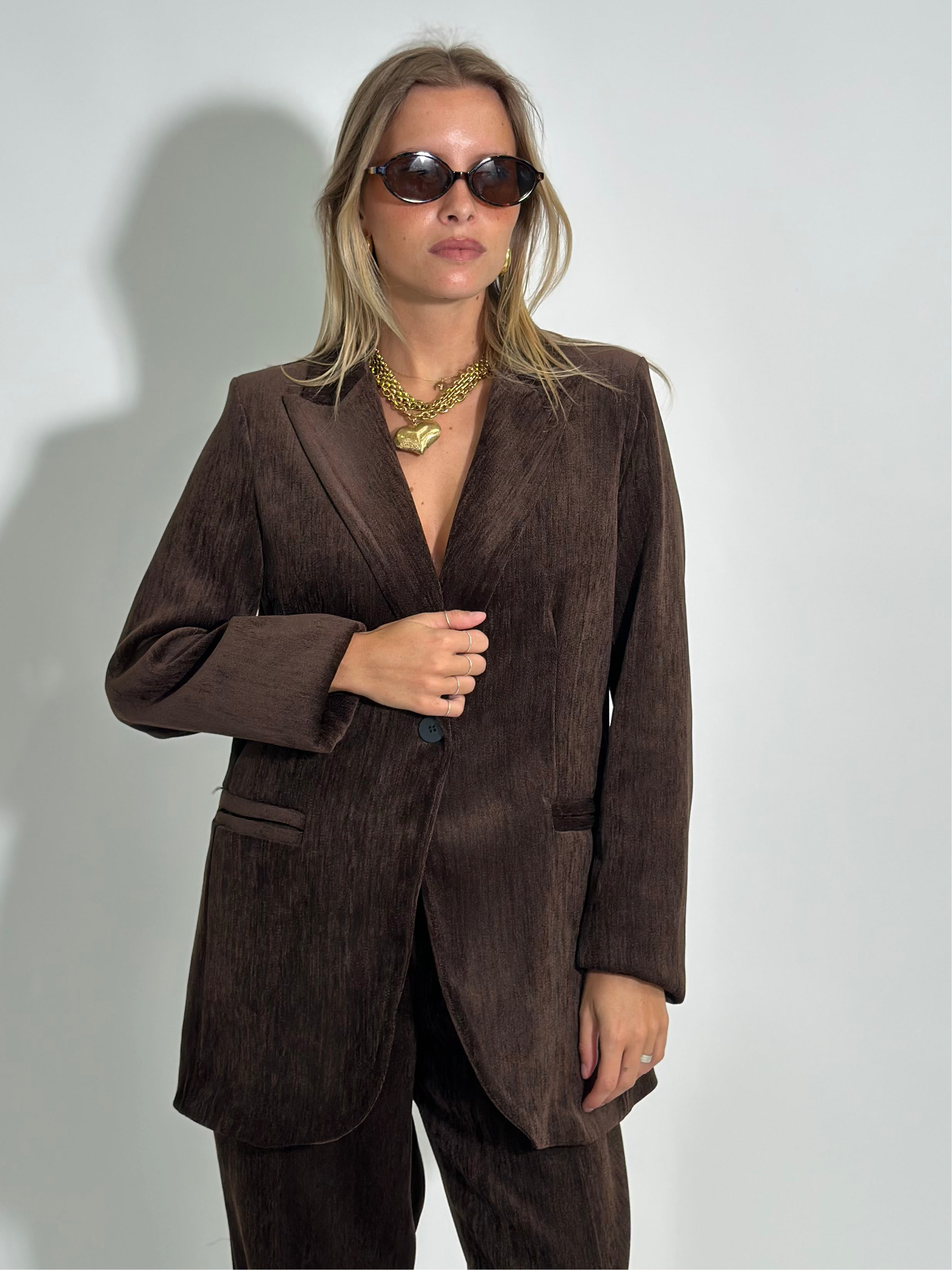 Giacca velour 812 MARRONE