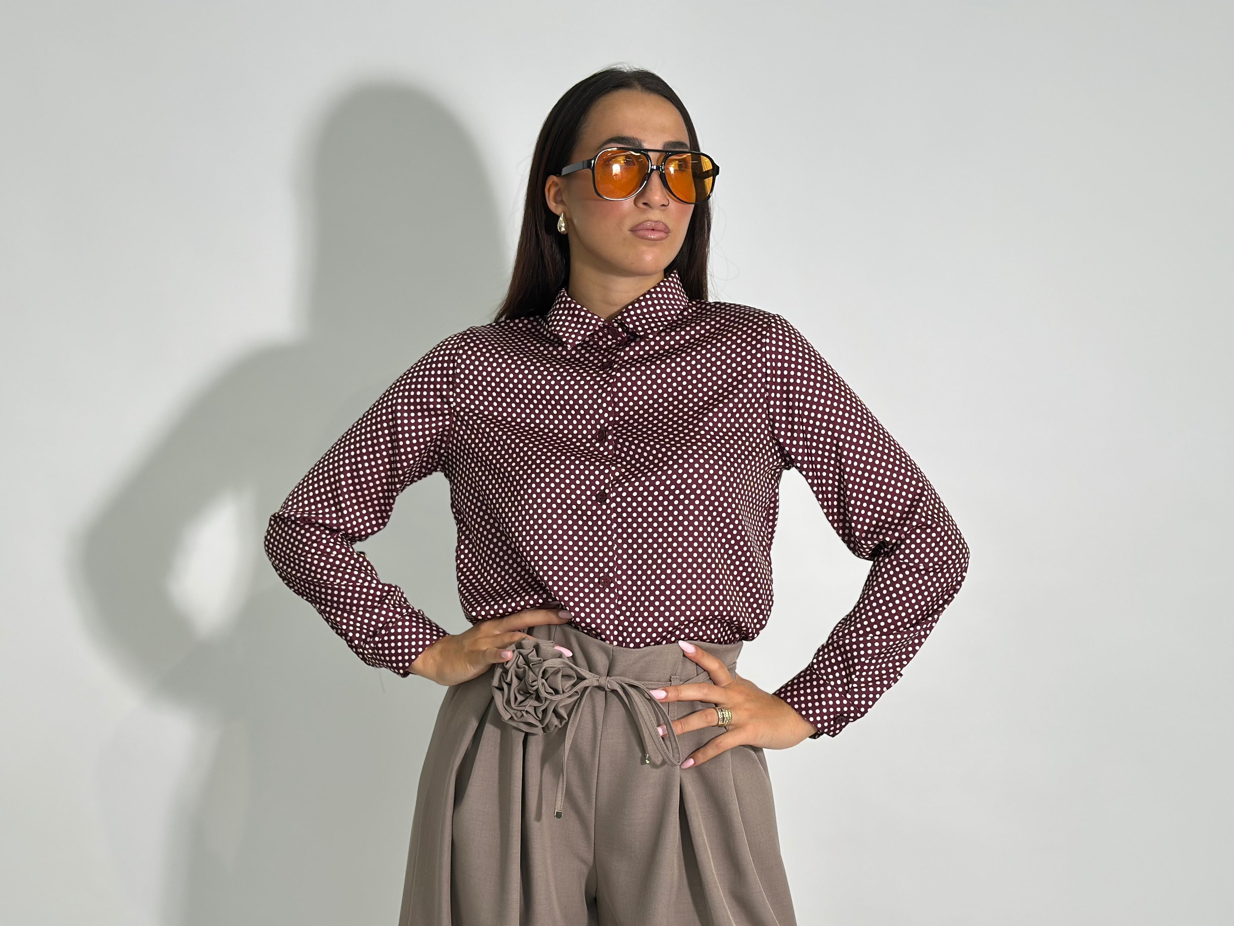Camicia pois 24244C BURGUNDY