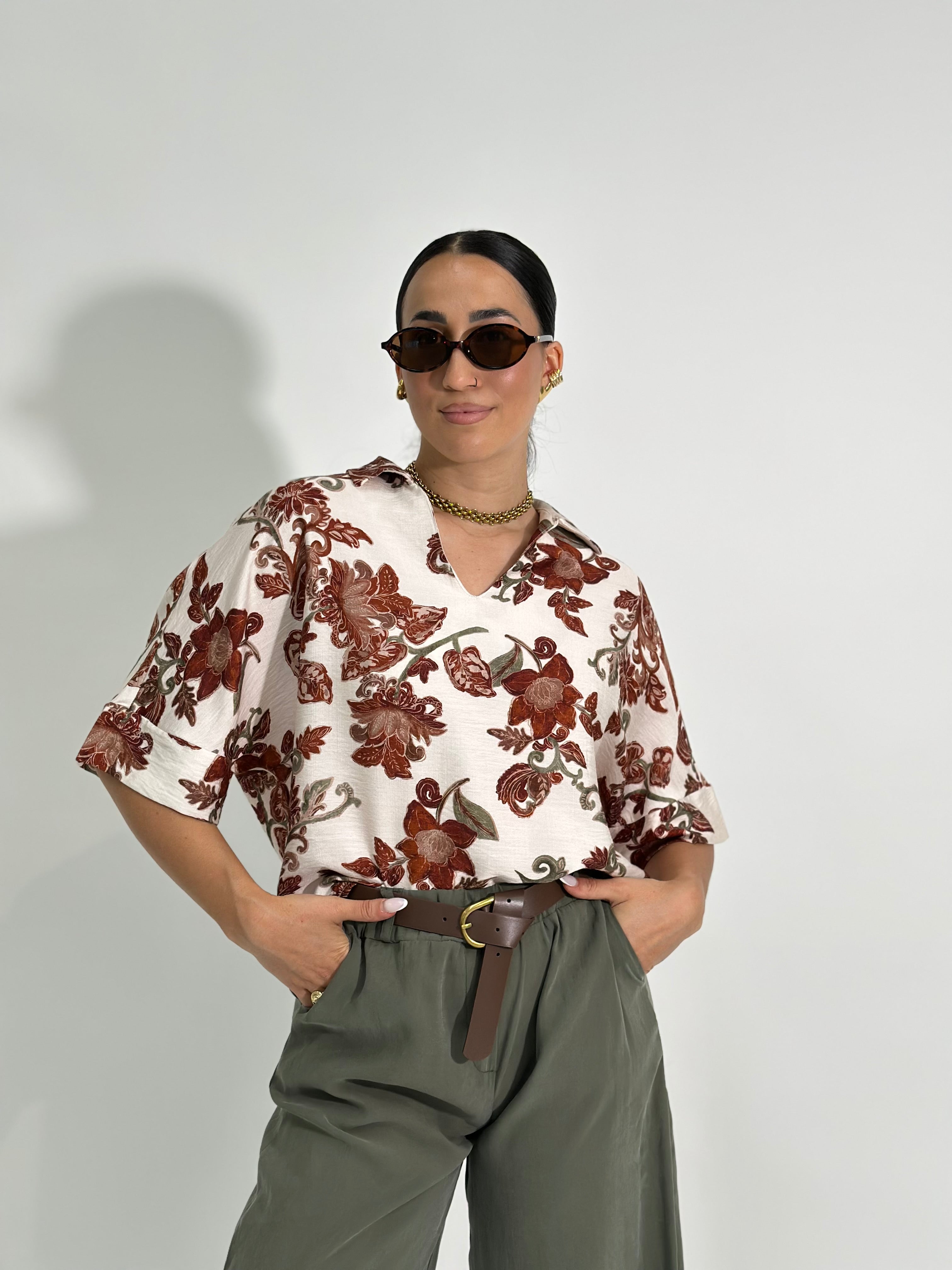 Camicia fiori 5606