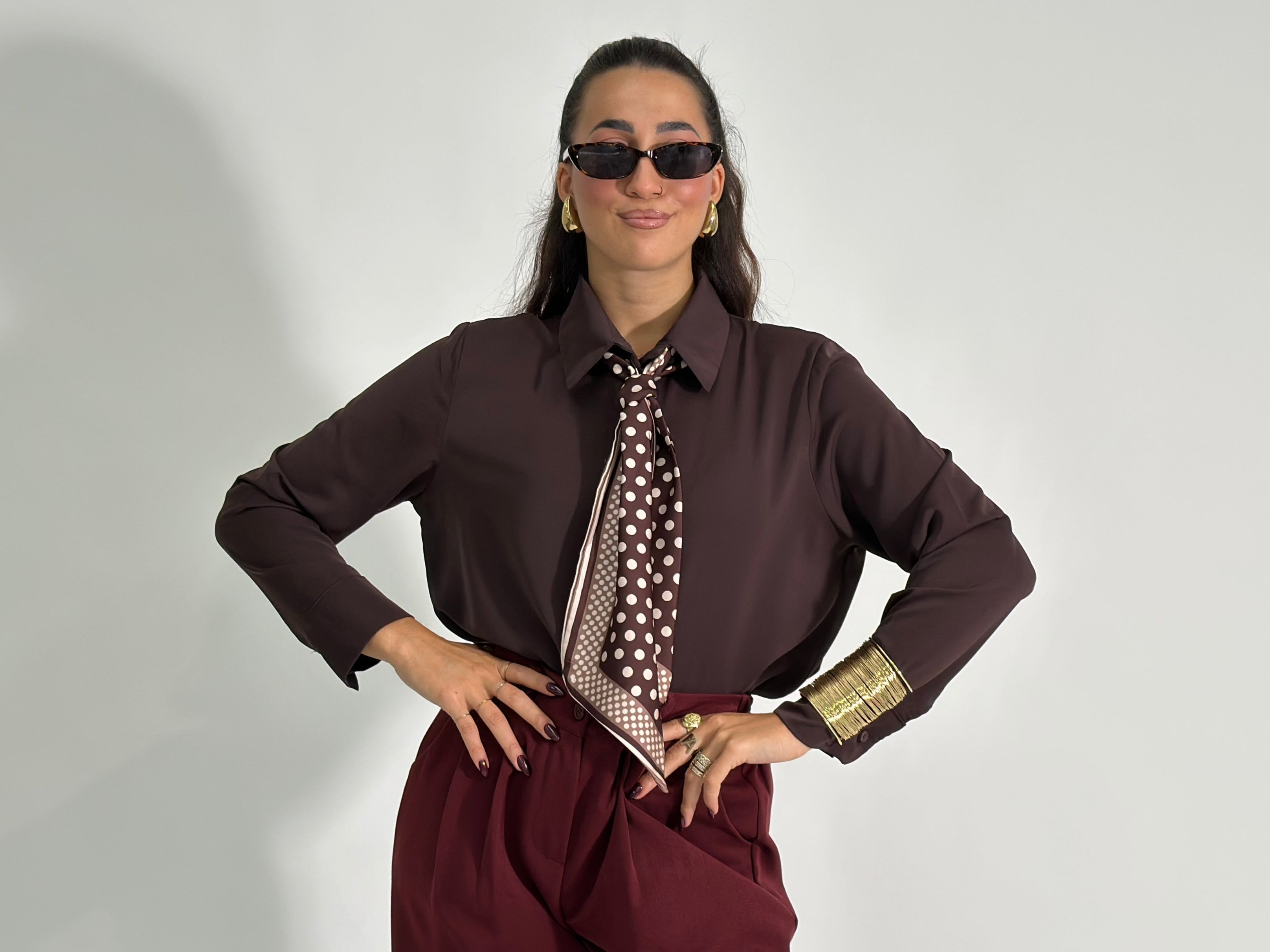 Camicia foulard 113638 MORO