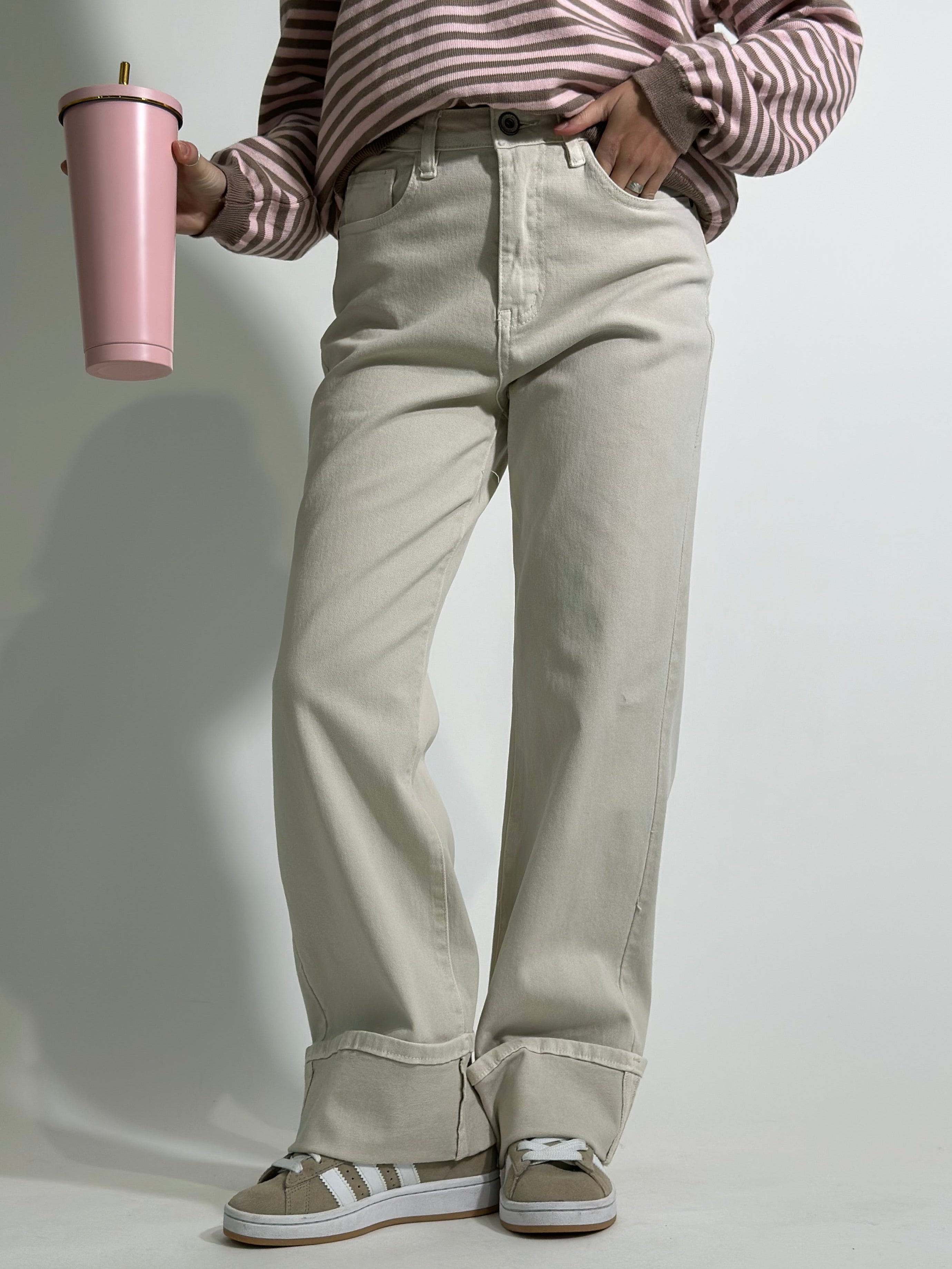 Jeans denim colorato 1383-18 BEIGE