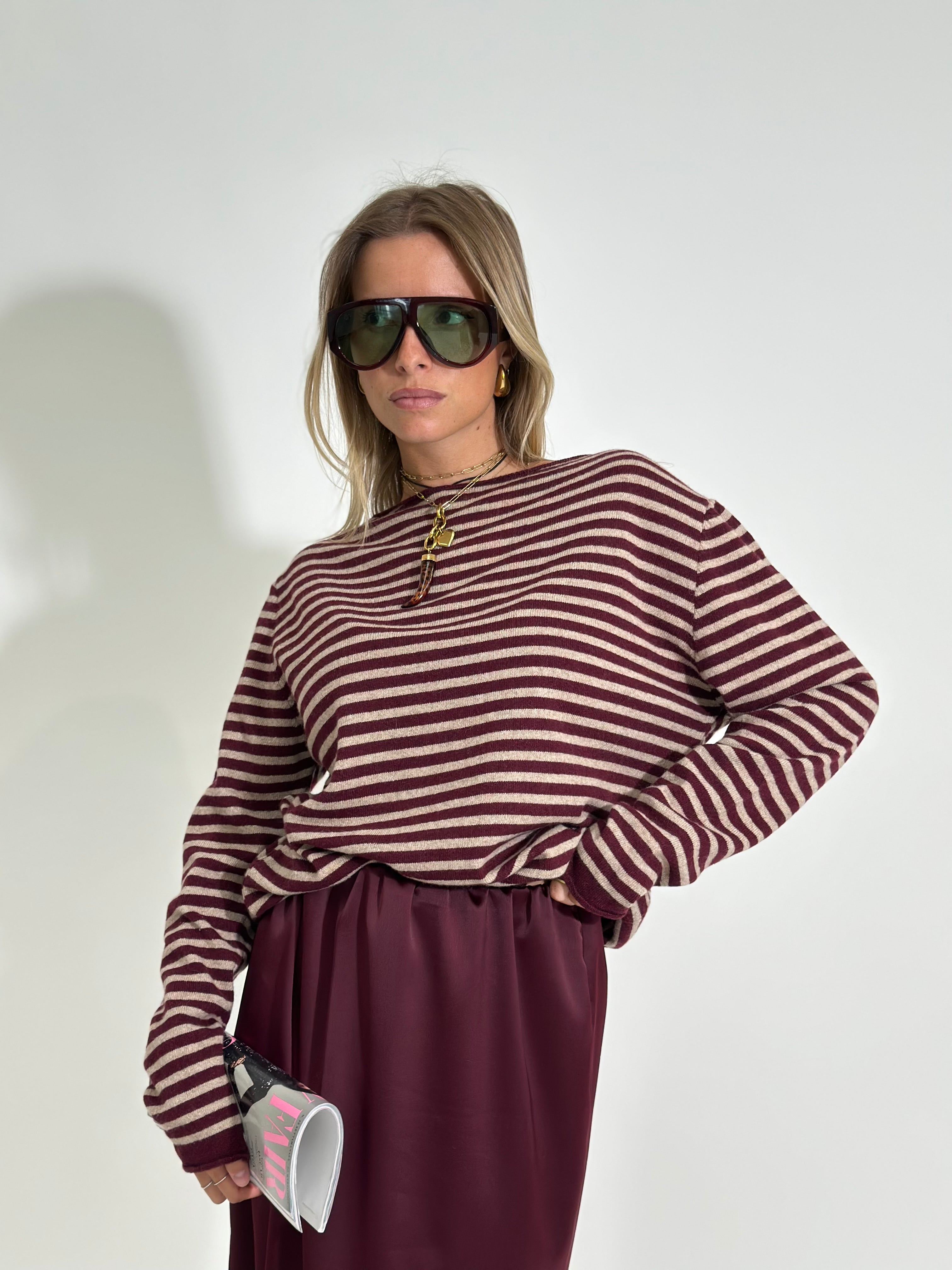 Maglia cashmere blend 6631 BURGUNDY