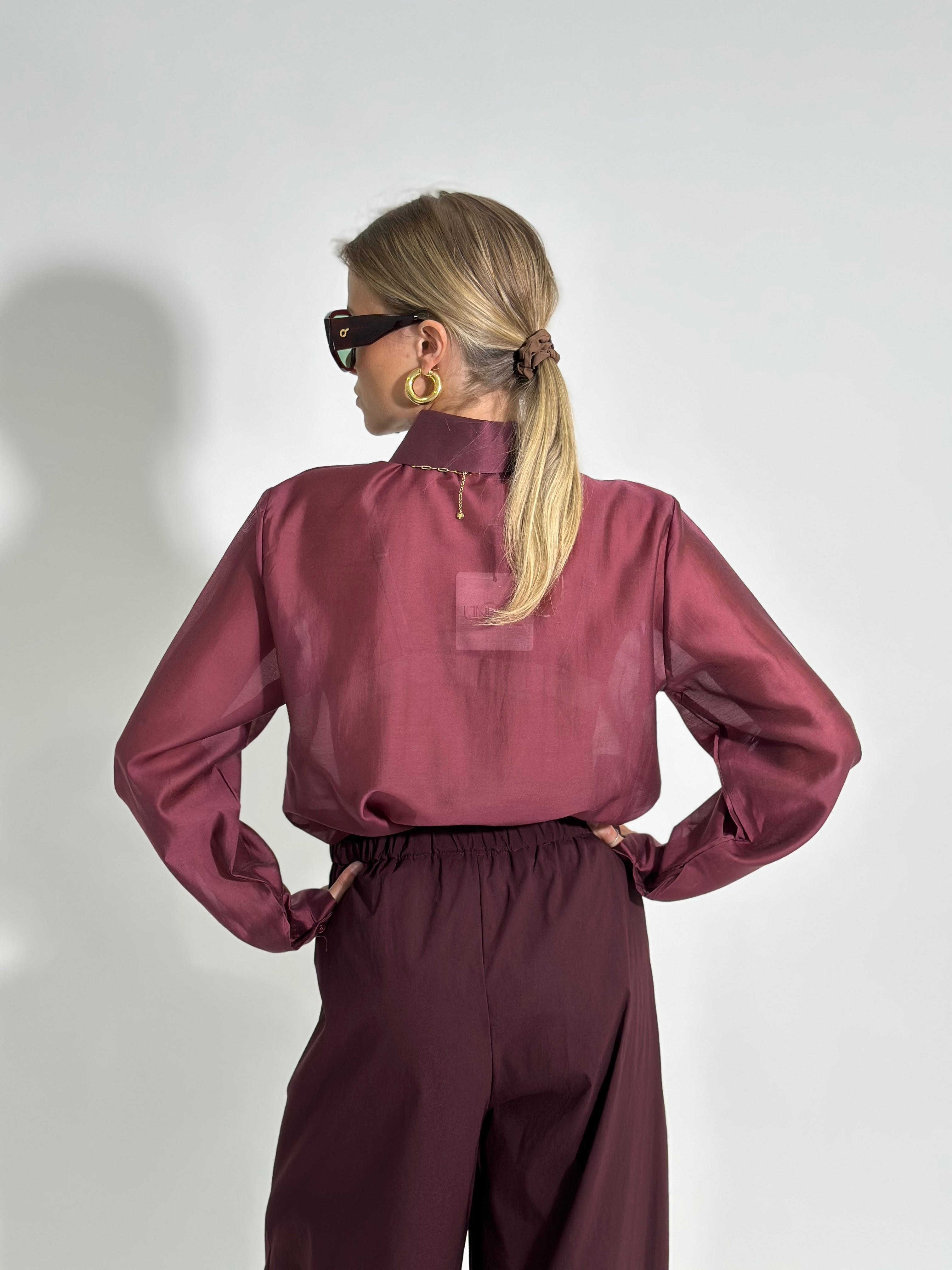 Camicia tencel 7988 BORDO'