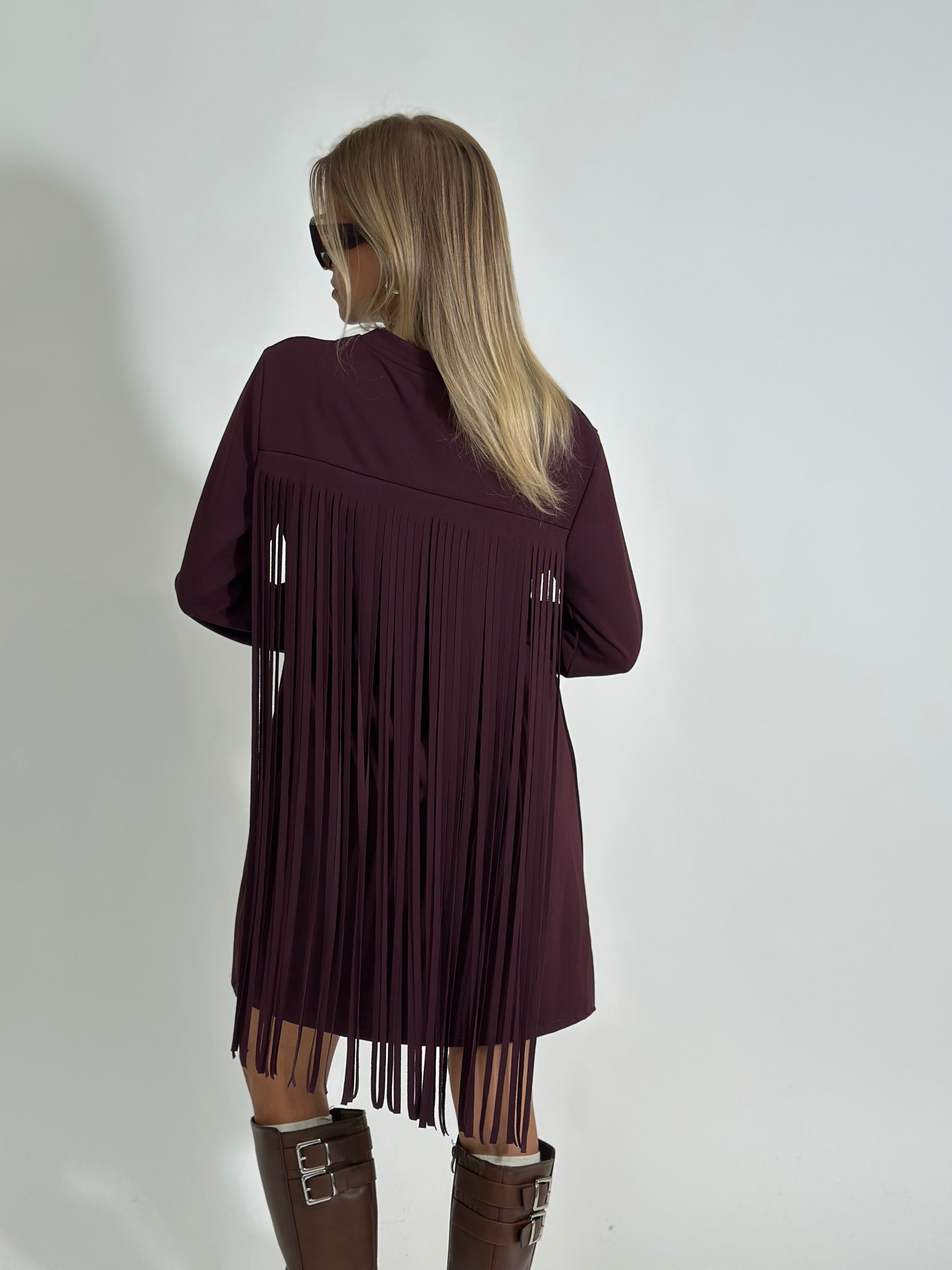 Abito frange 55808 BURGUNDY
