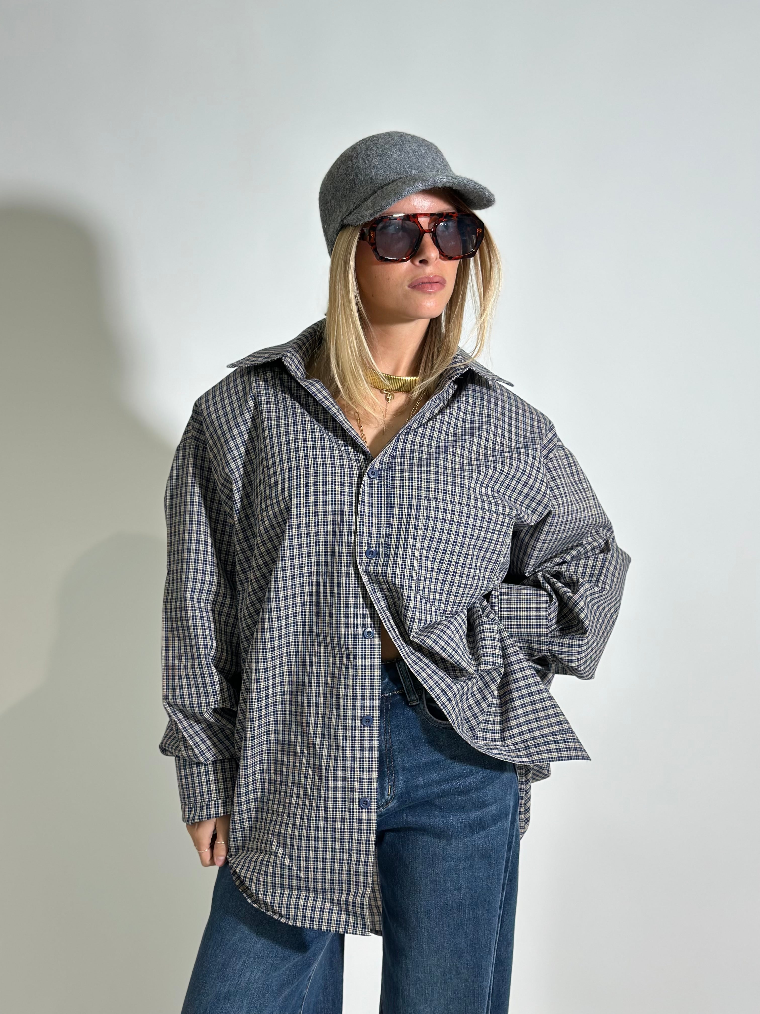 Camicia quadri 19109 BLU