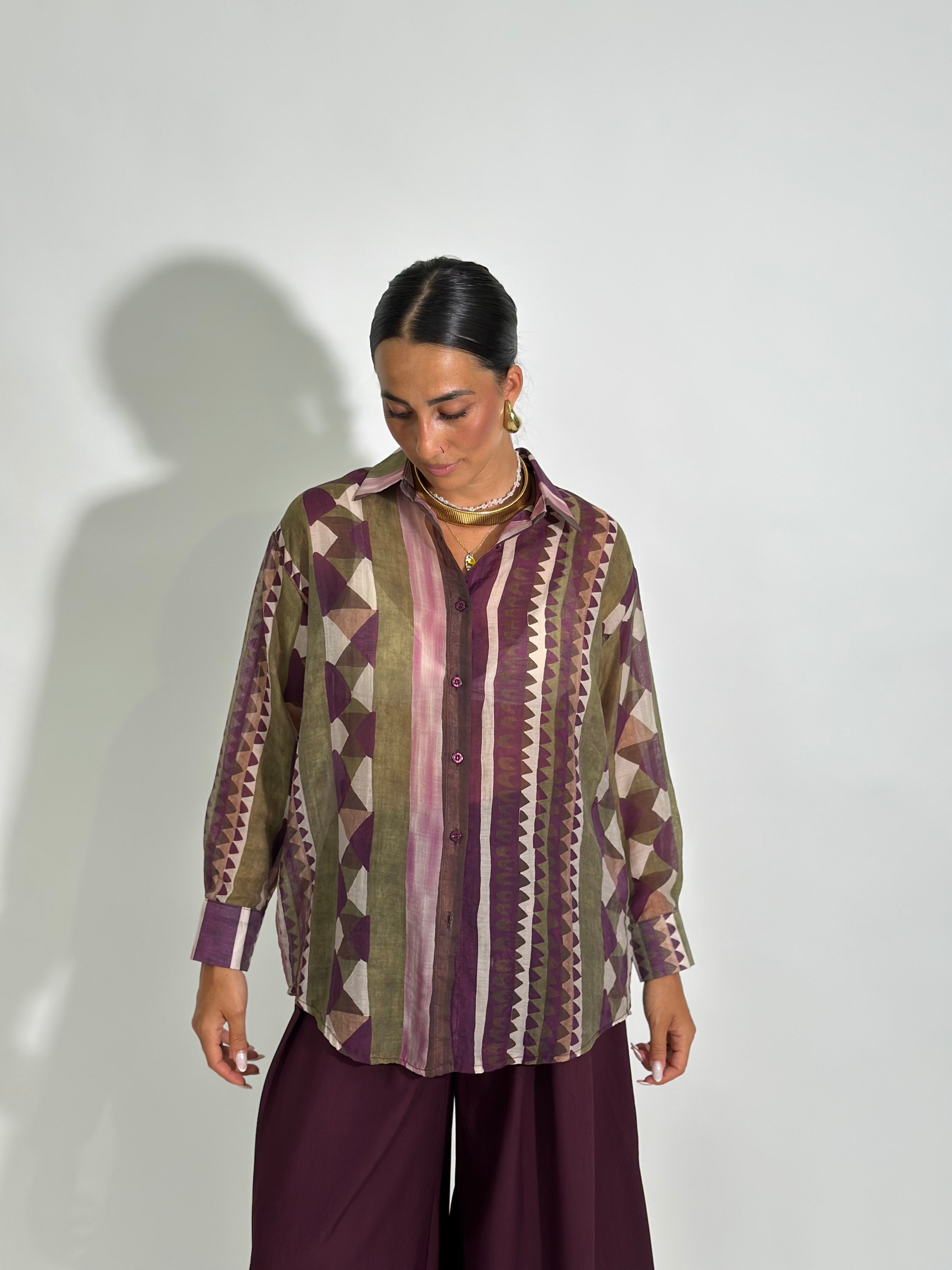 Camicia fantasia 6617 BORDO'