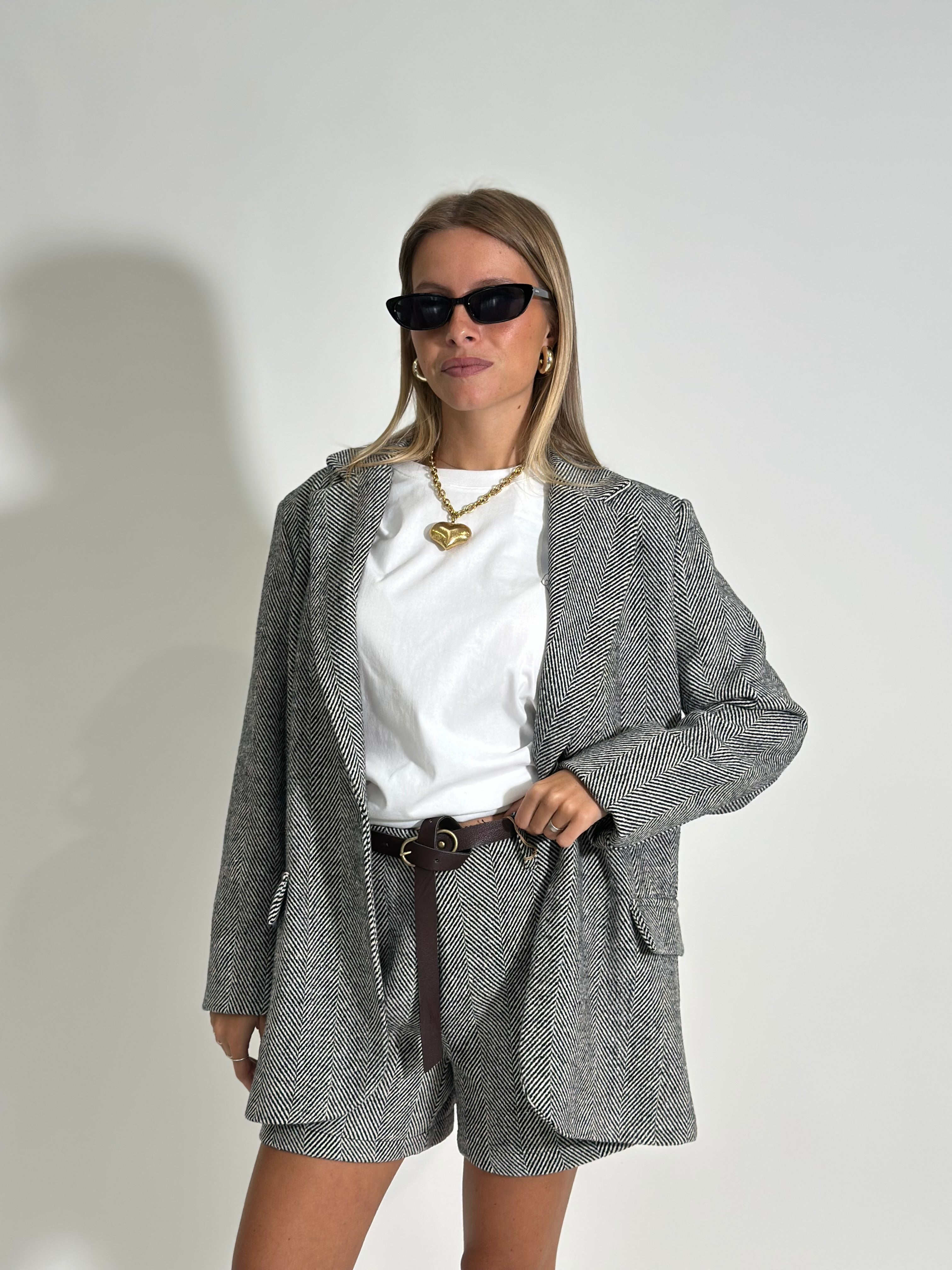Giacca spigata 27847 NERO