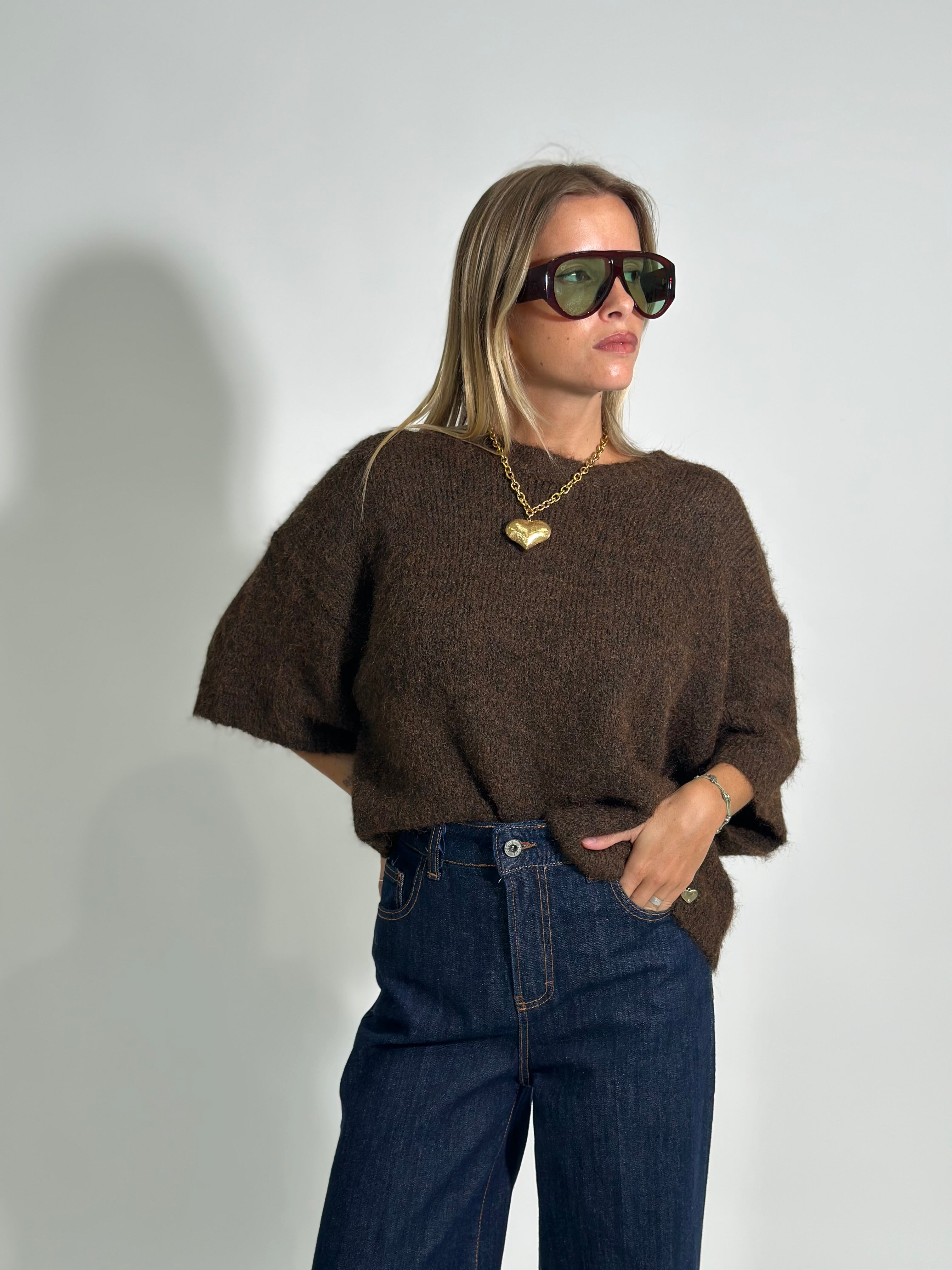 Maglia mohair 28168 MARRONE