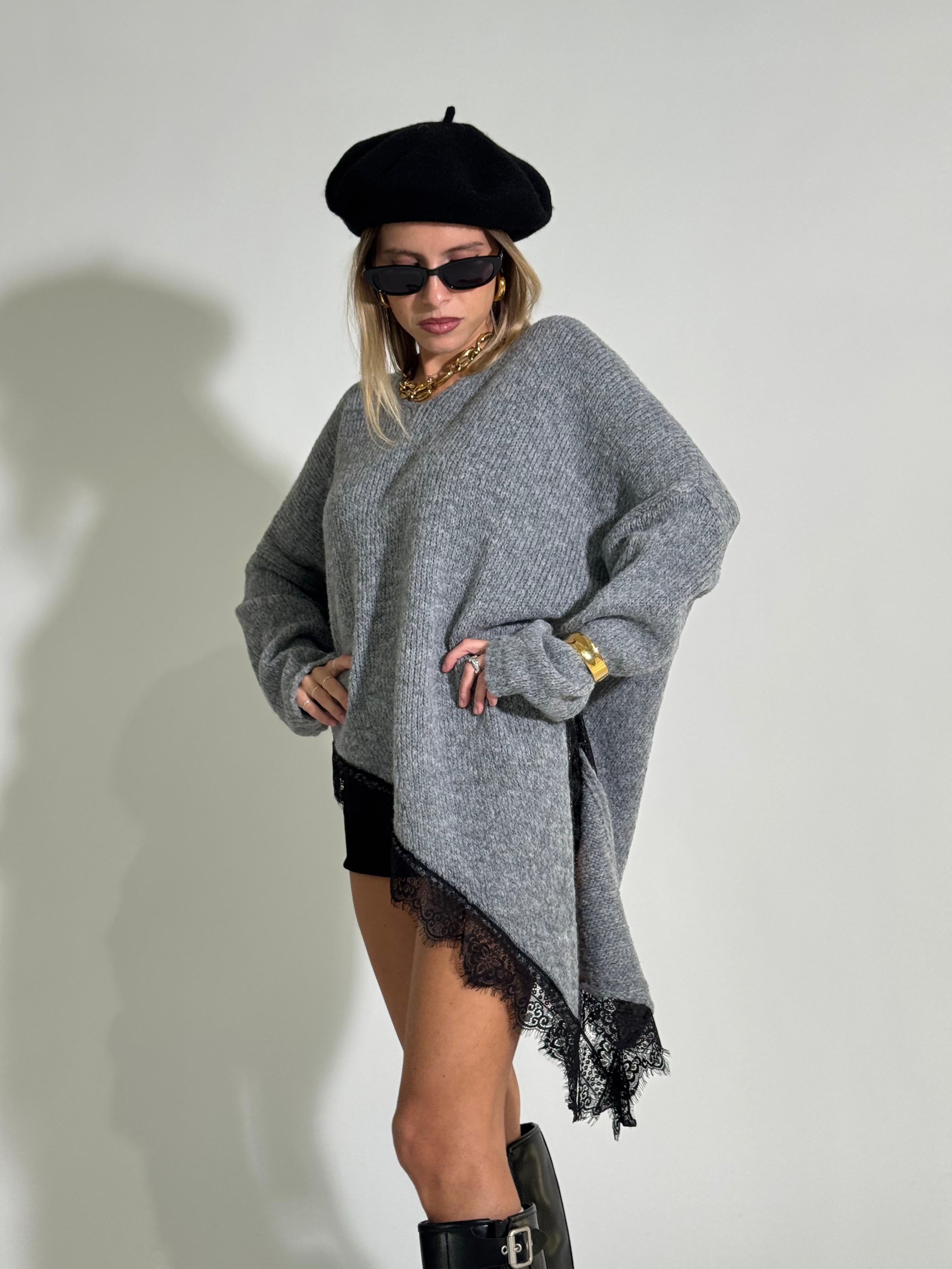 Maglia diagonale pizzo 25743