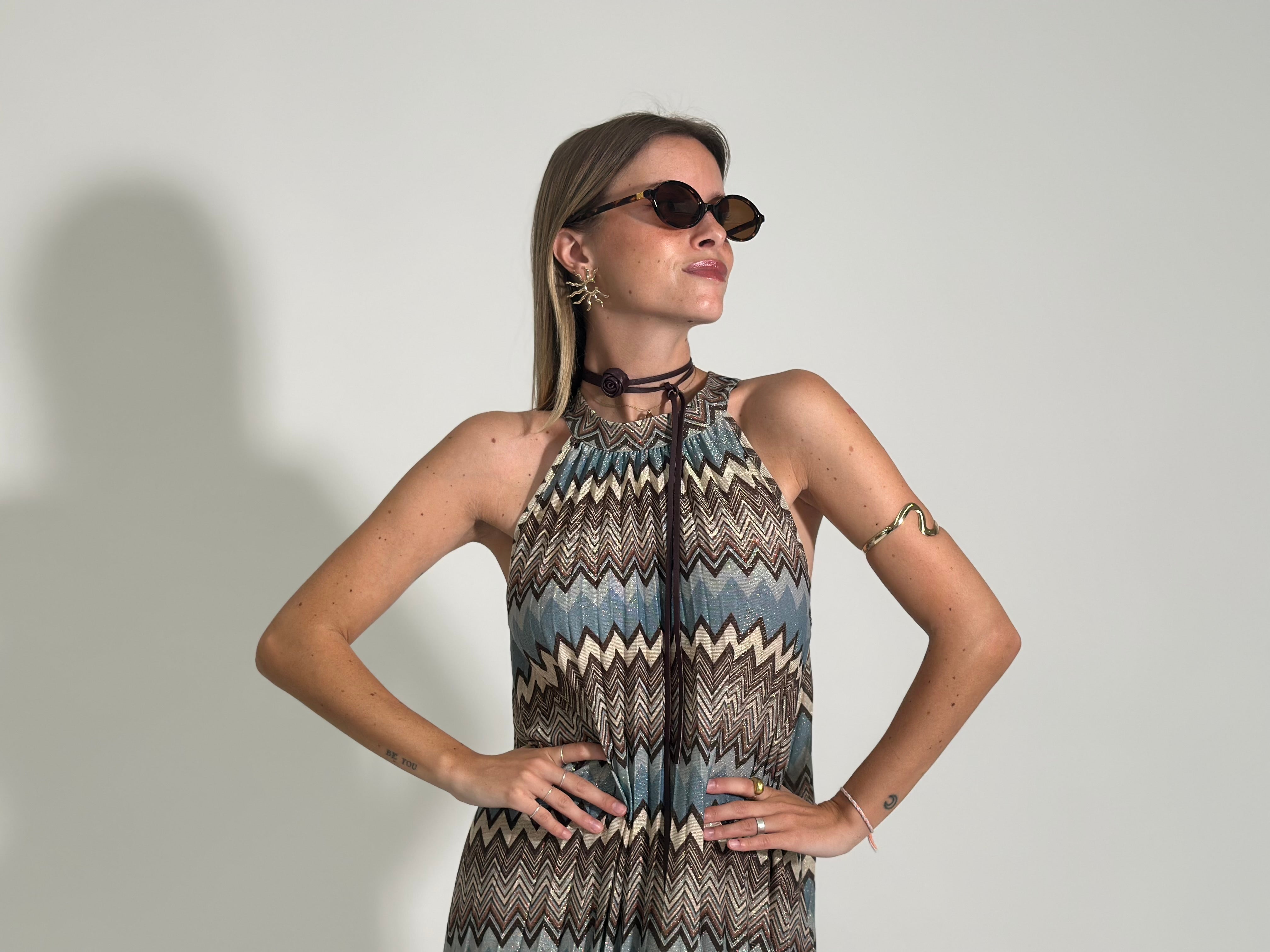 Abito lurex 1372 AZZURRO