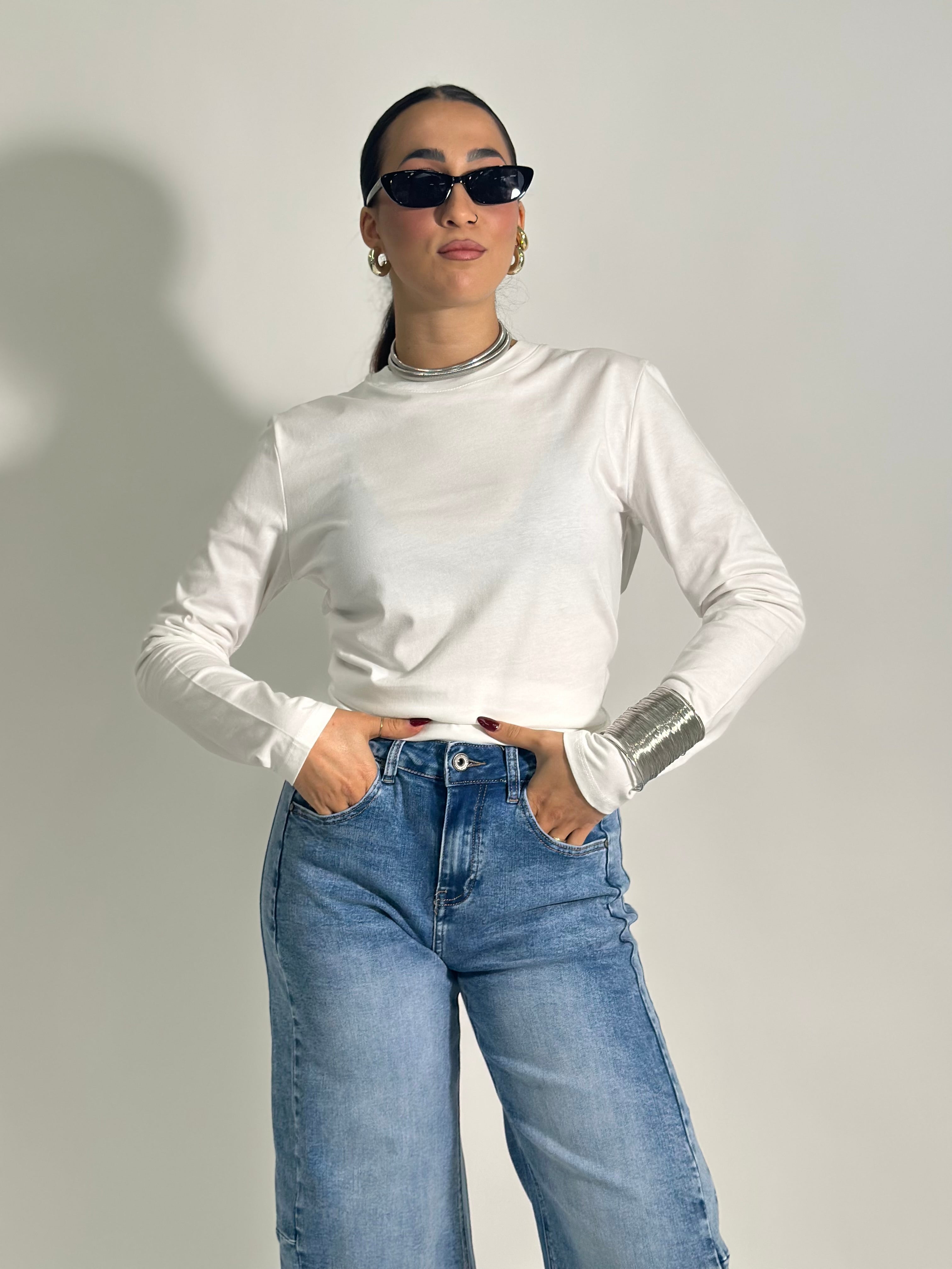 Maglia Girocollo Lumina L8157 PANNA