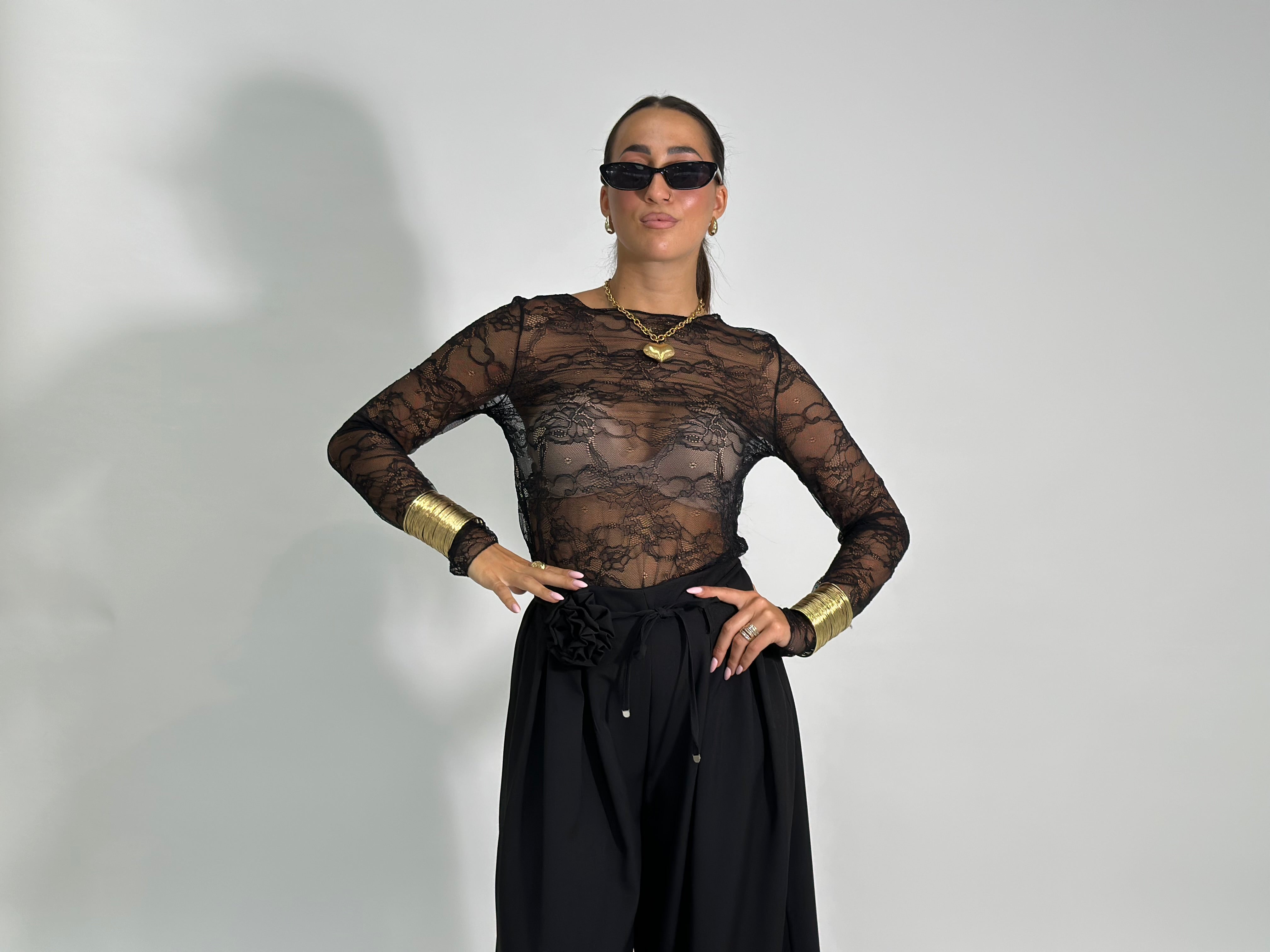 Maglia pizzo 27524 NERO