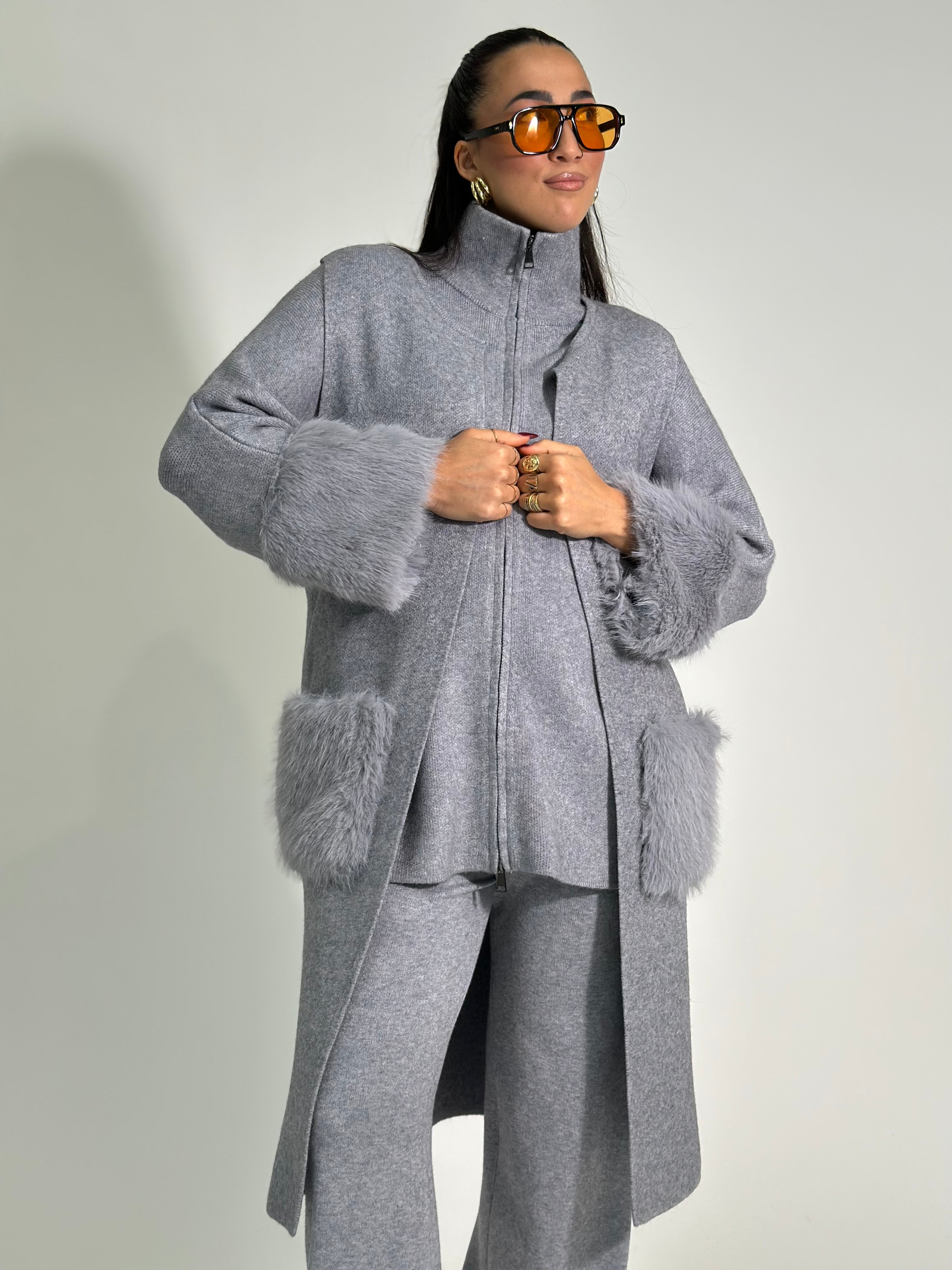 Gilet tasche C689 GRIGIO