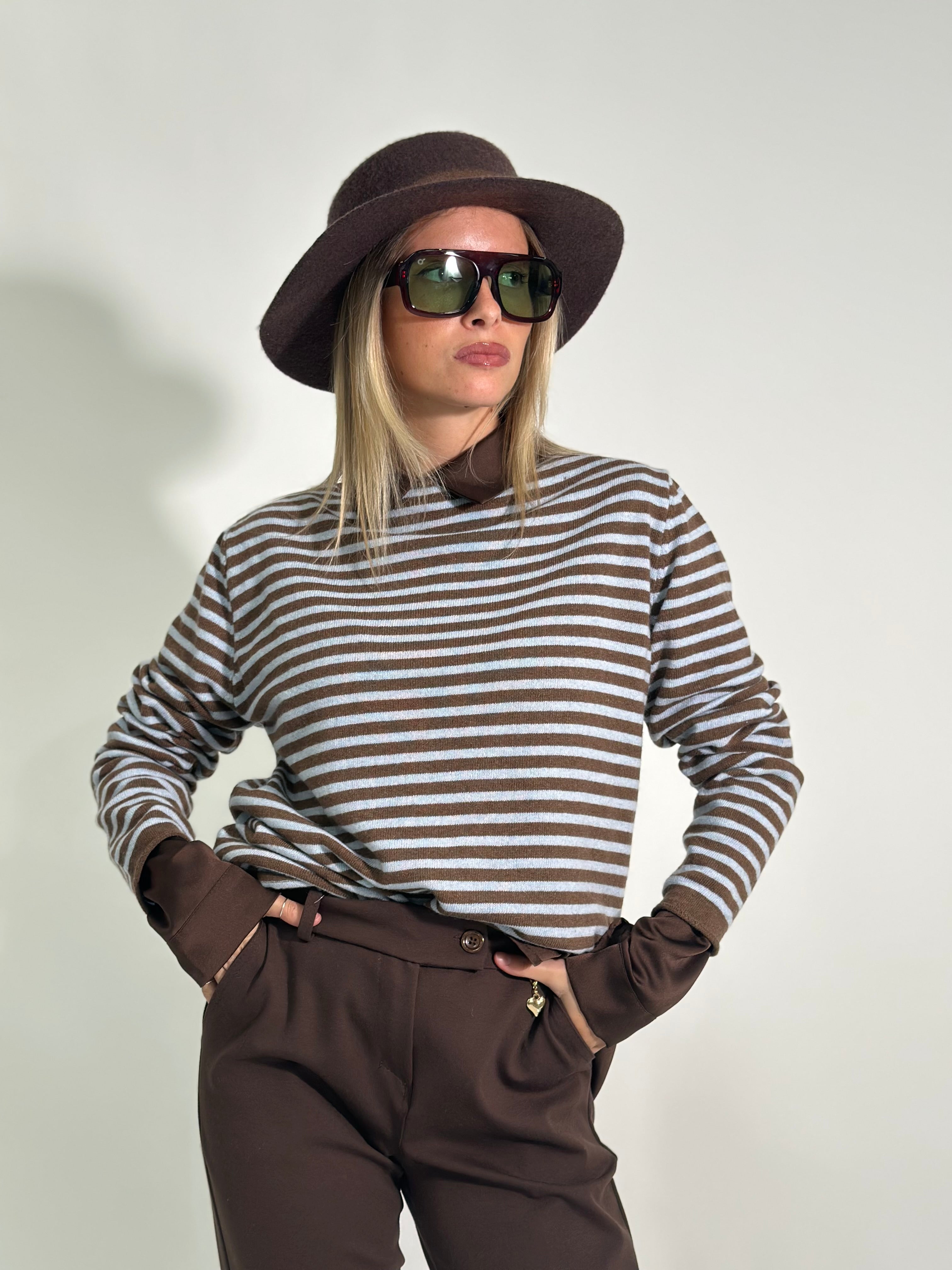 Maglia cashmere blend 6631 CIELO MORO