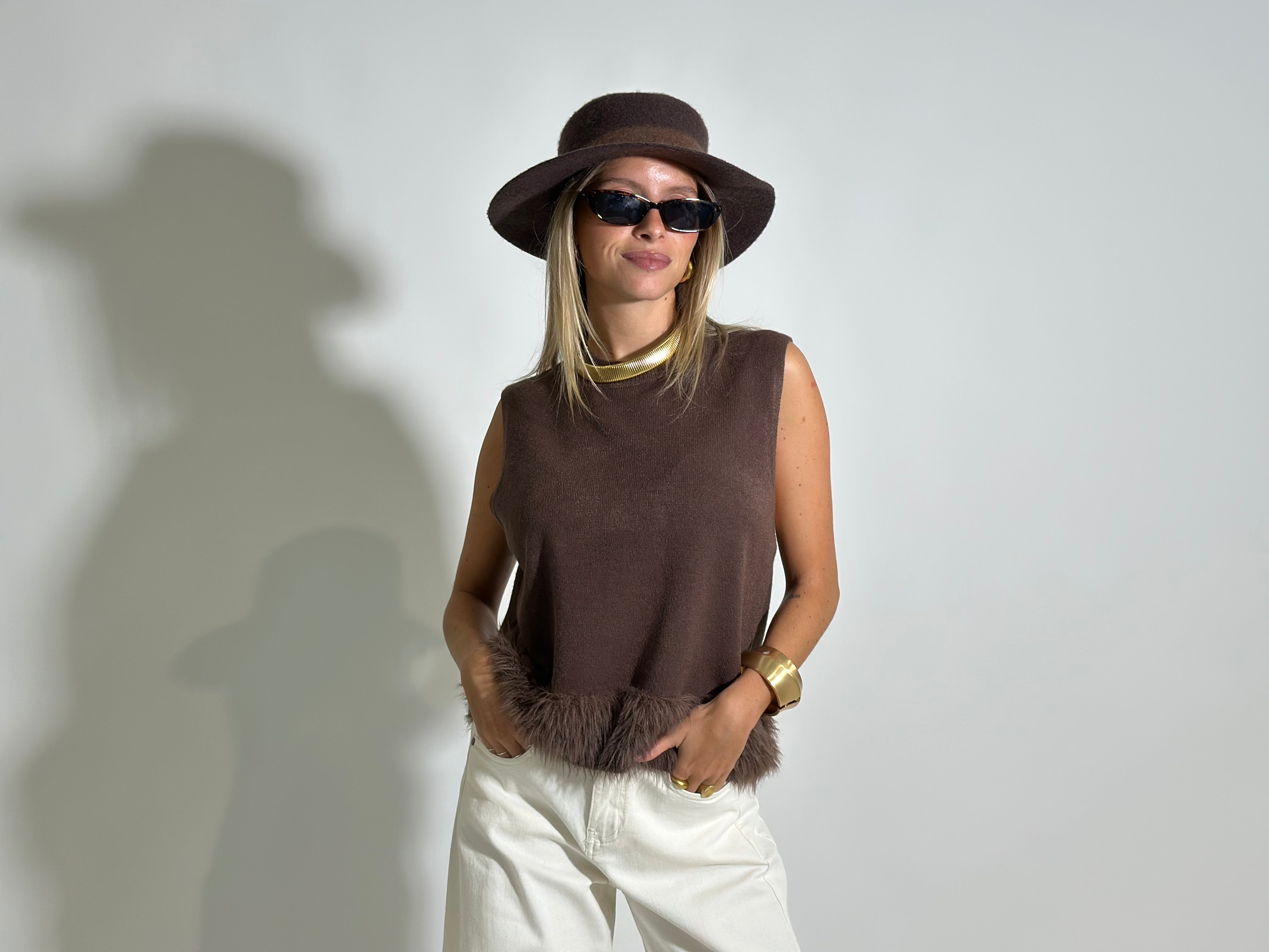 Gilet fluffy 6249 MORO