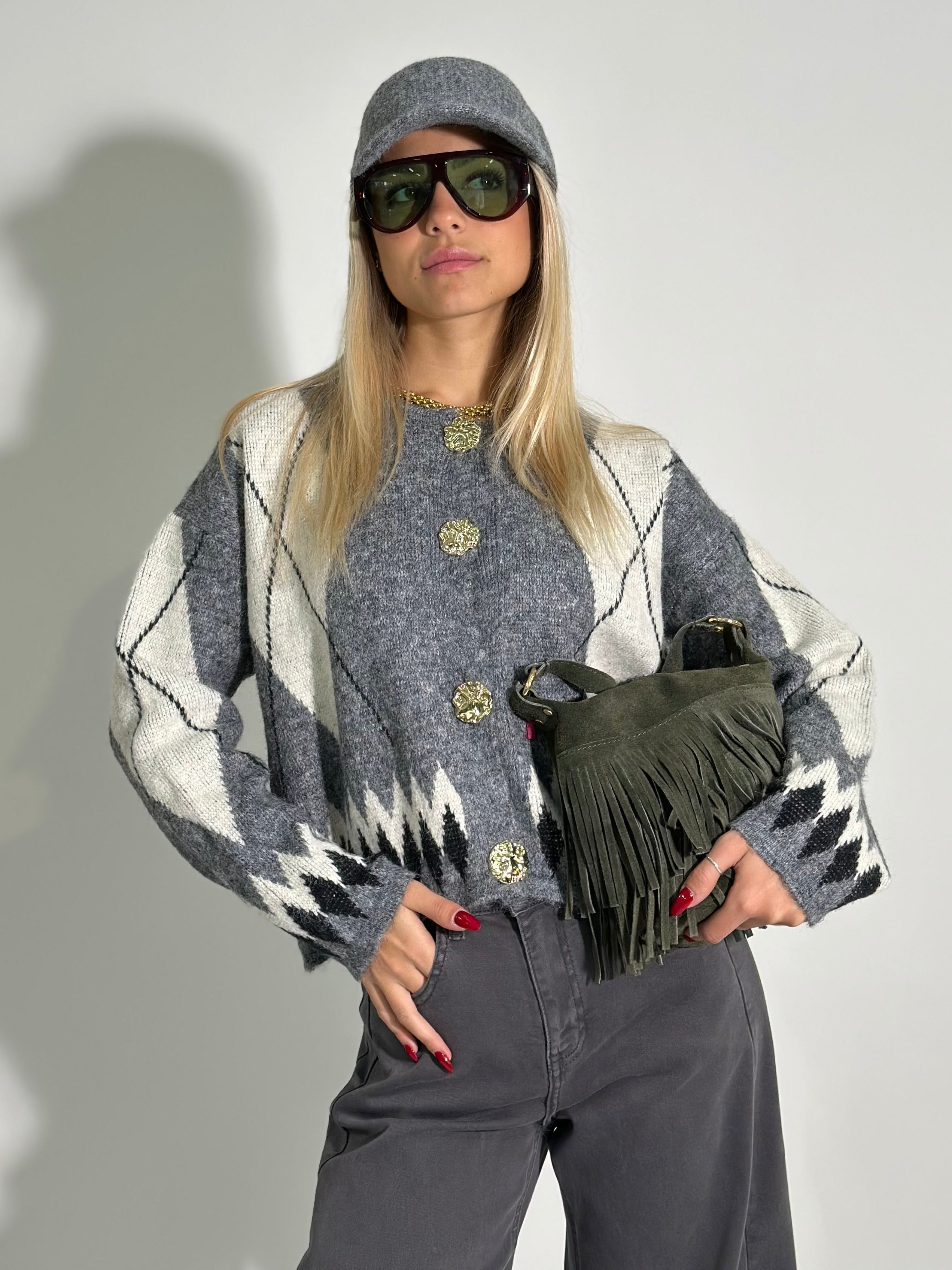 Maglia rombi 4872505 GRIGIO